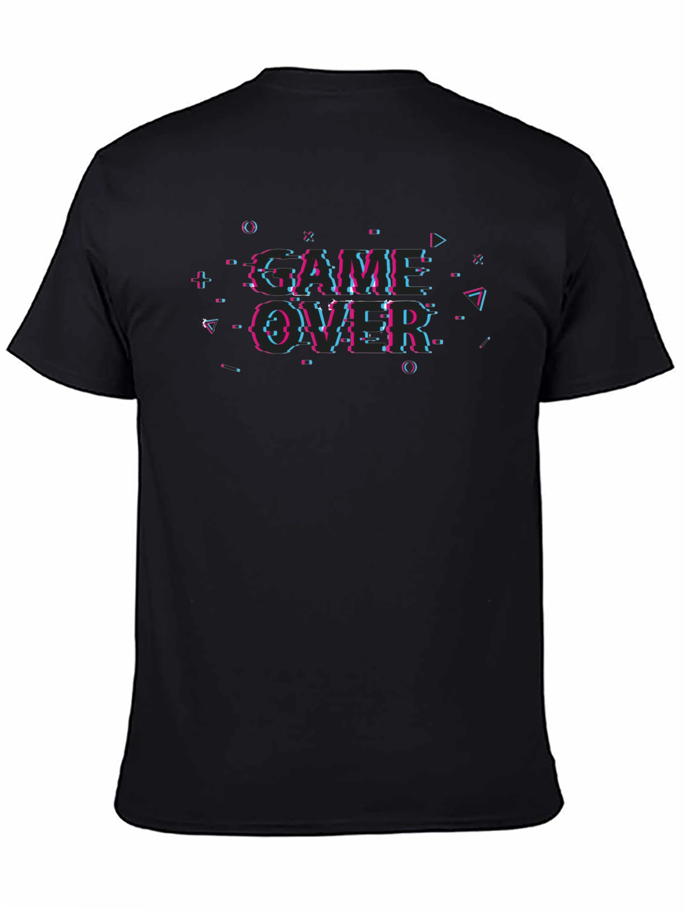 Game Over Glitch Graphic Black T-Shirt