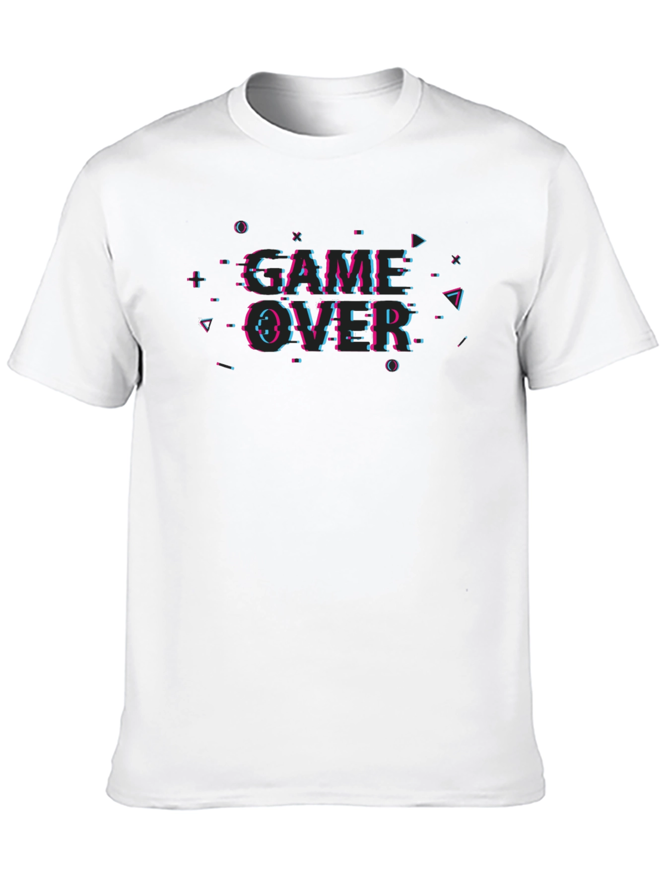 Game Over Glitch Graphic Black T-Shirt