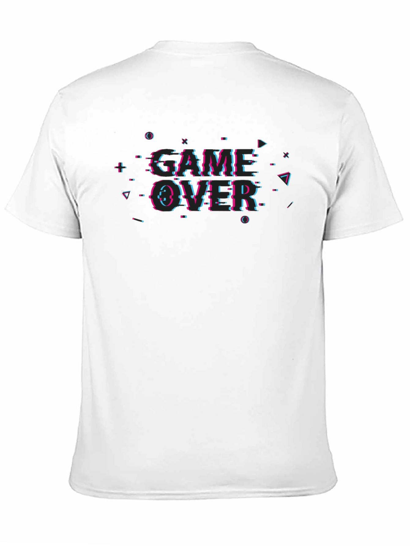Game Over Glitch Graphic Black T-Shirt