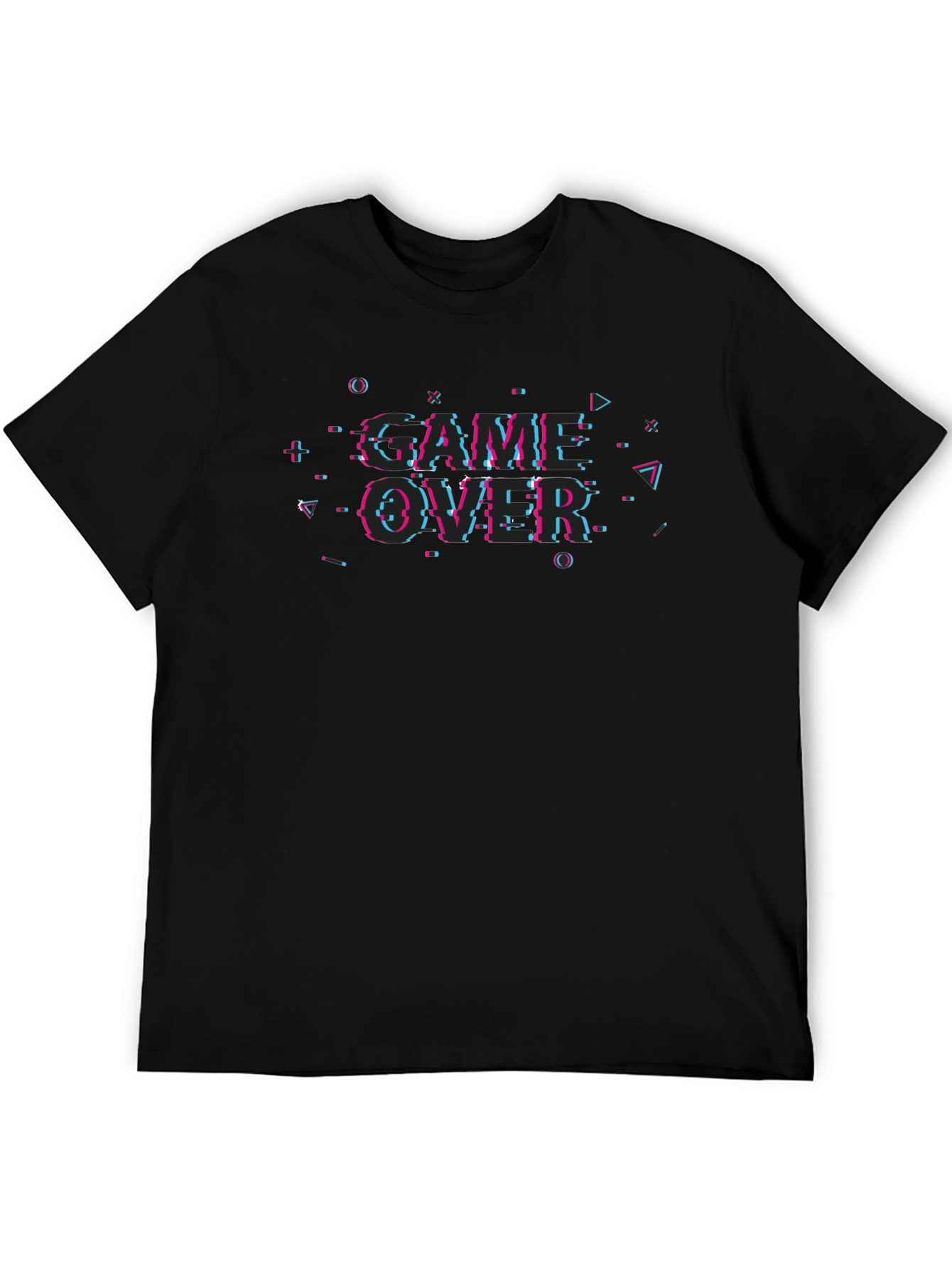 Game Over Glitch Graphic Black T-Shirt