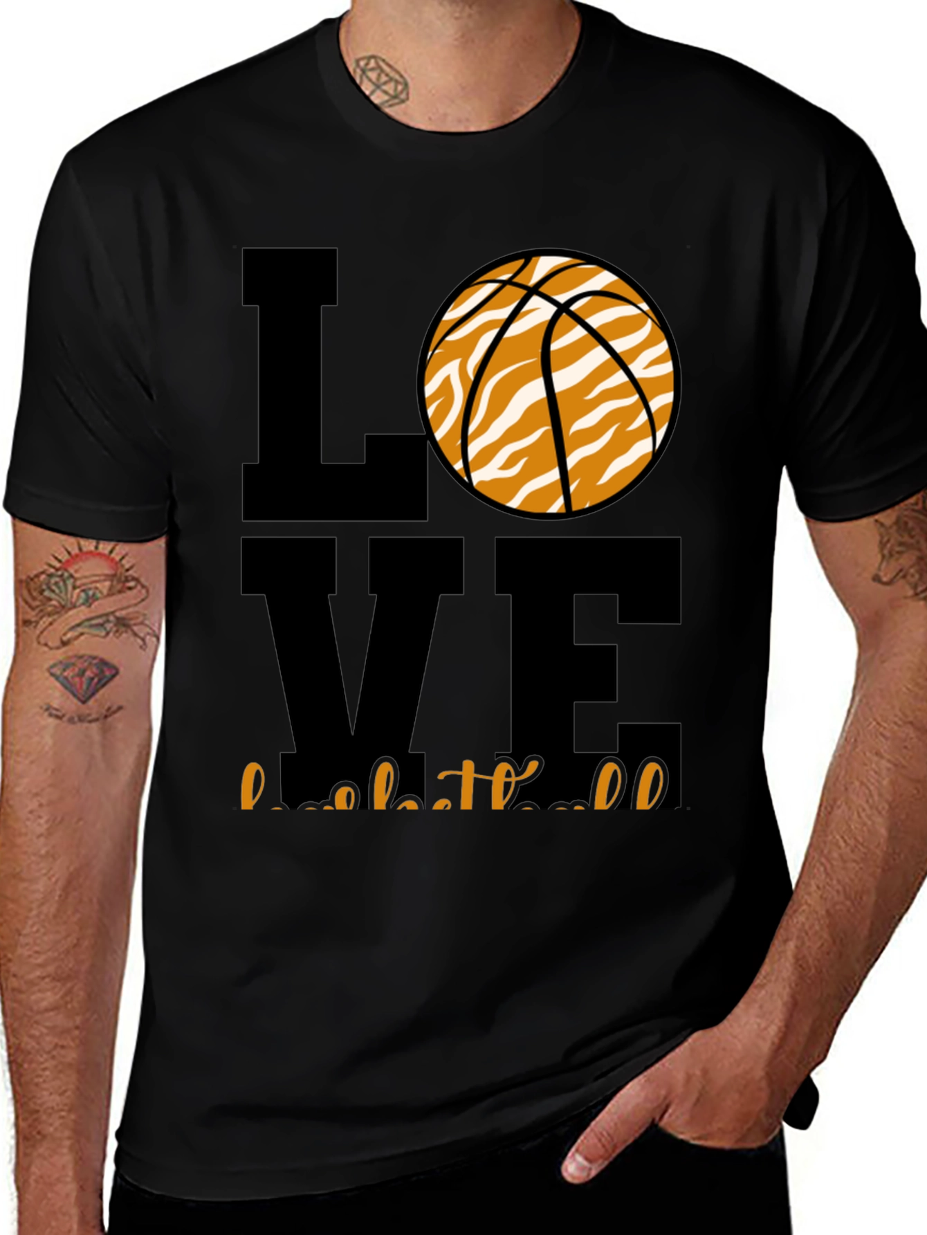 Love Basketball Graphic Tee - Stylish Mens T-Shirt