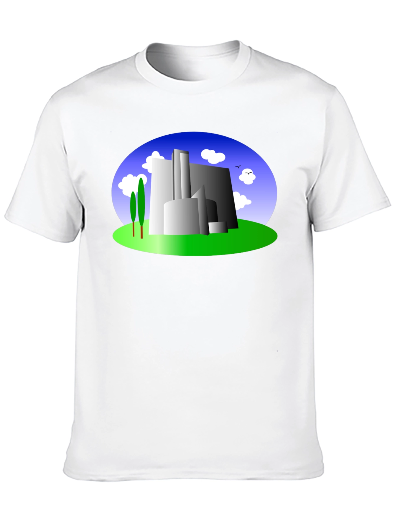 Abstract Building Graphic Tee - Modern Cityscape Shirt