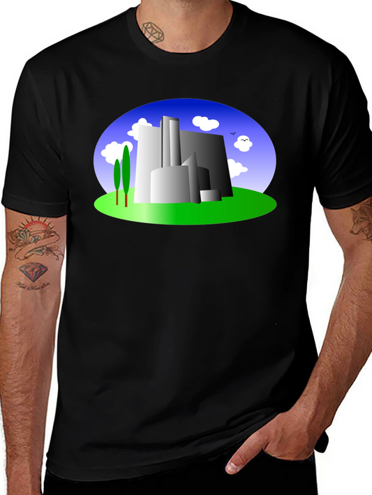 Abstract Building Graphic Tee - Modern Cityscape Shirt
