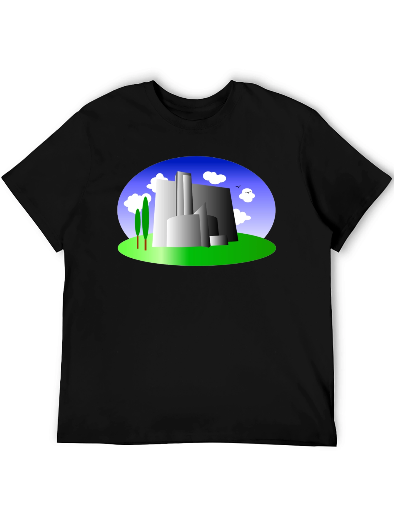 Abstract Building Graphic Tee - Modern Cityscape Shirt