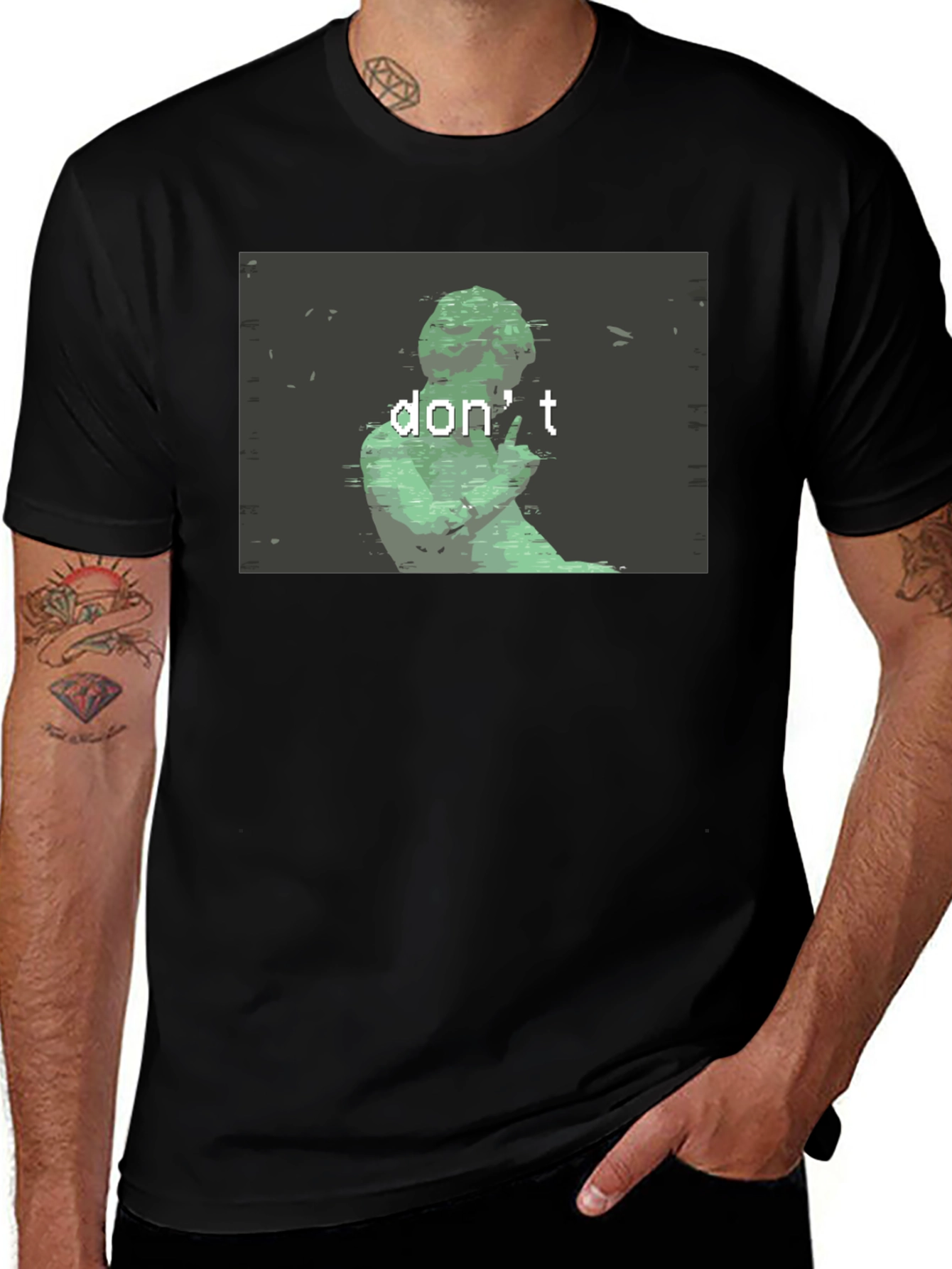 Dont Statue Graphic Tee - Black Cotton Shirt