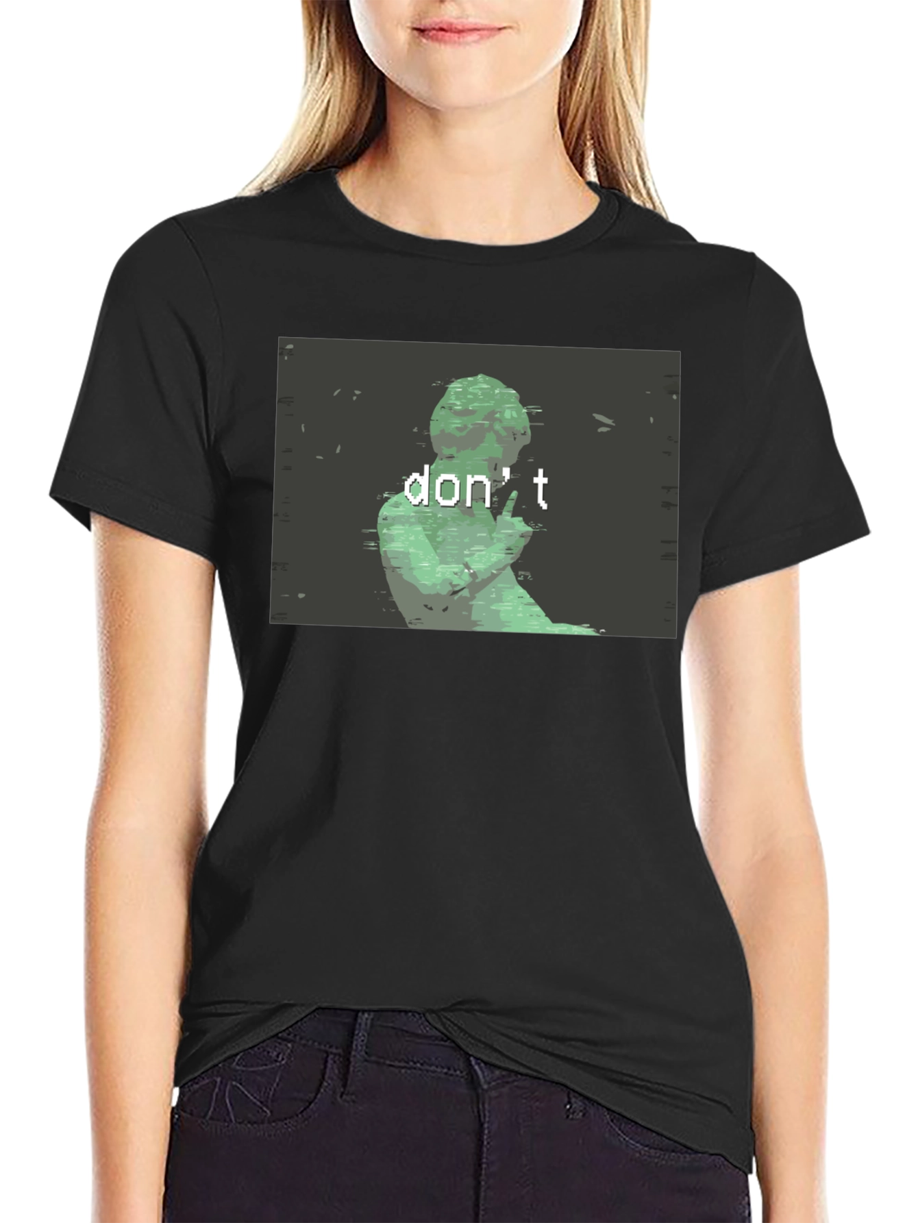 Dont Statue Graphic Tee - Black Cotton Shirt