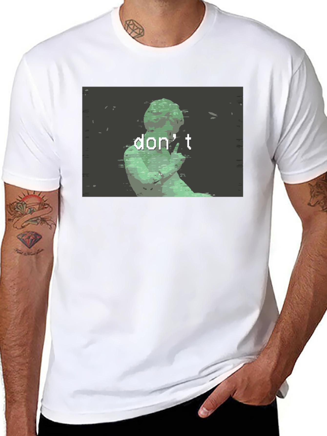 Dont Statue Graphic Tee - Black Cotton Shirt