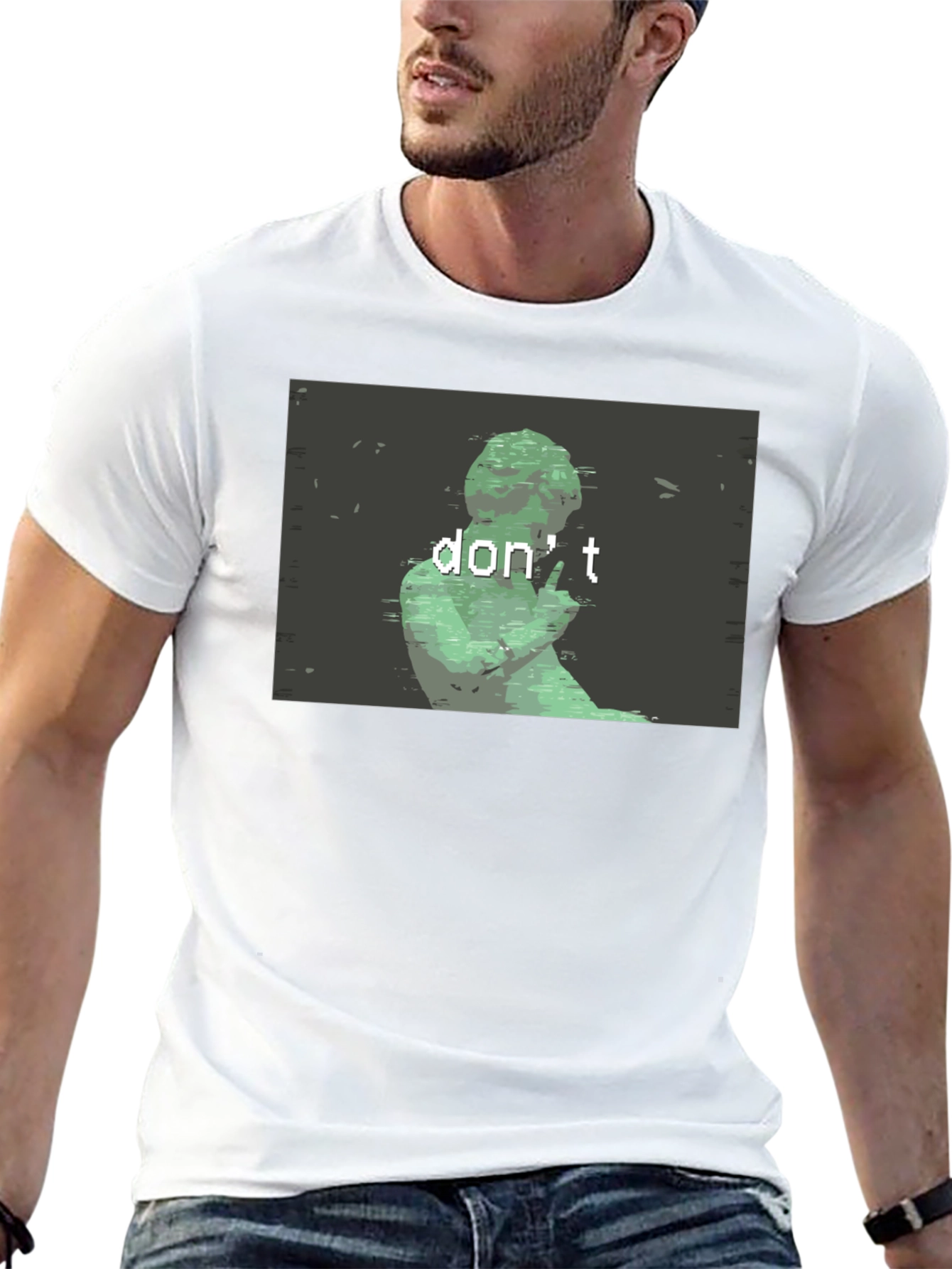 Dont Statue Graphic Tee - Black Cotton Shirt
