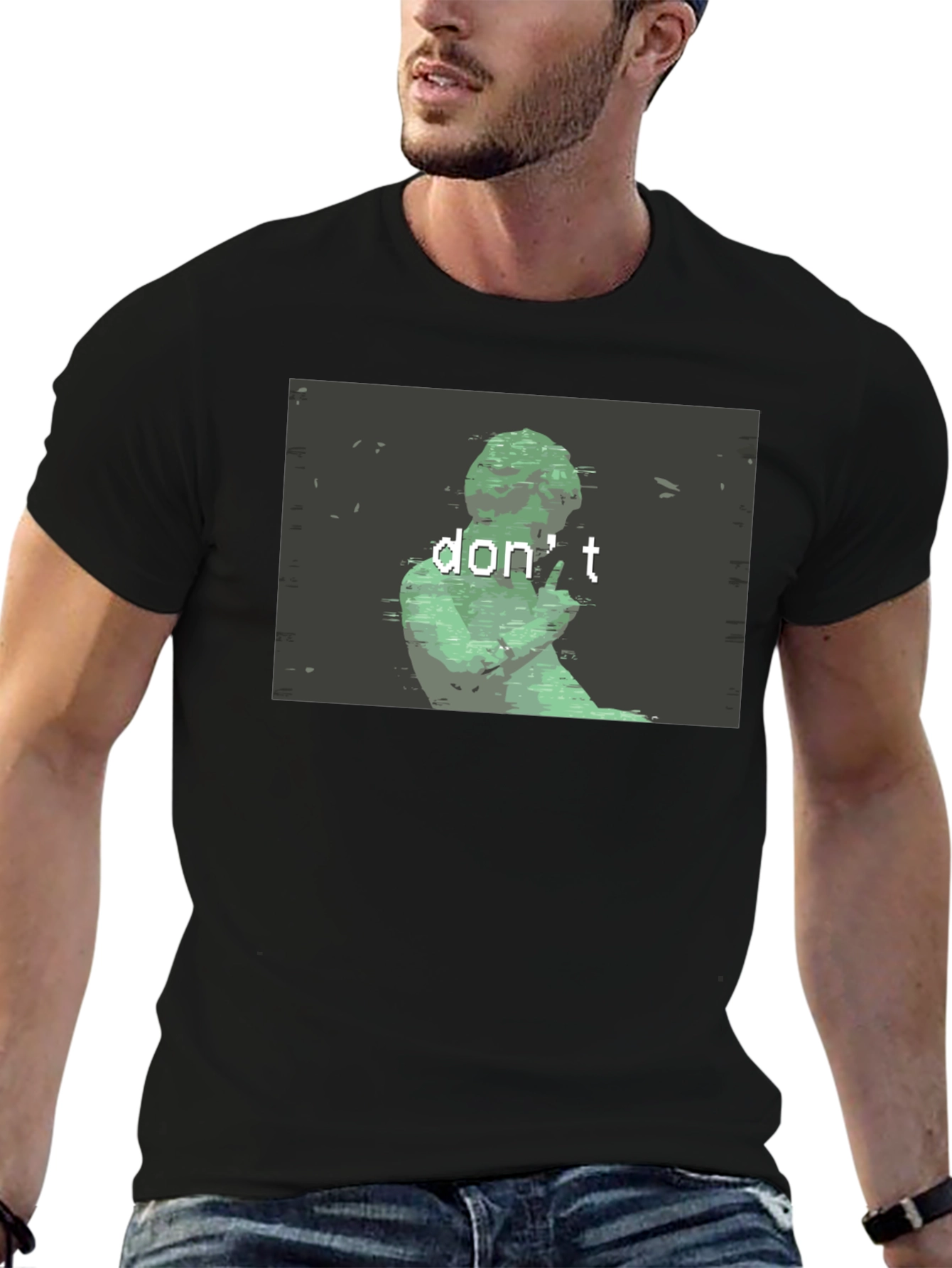 Dont Statue Graphic Tee - Black Cotton Shirt
