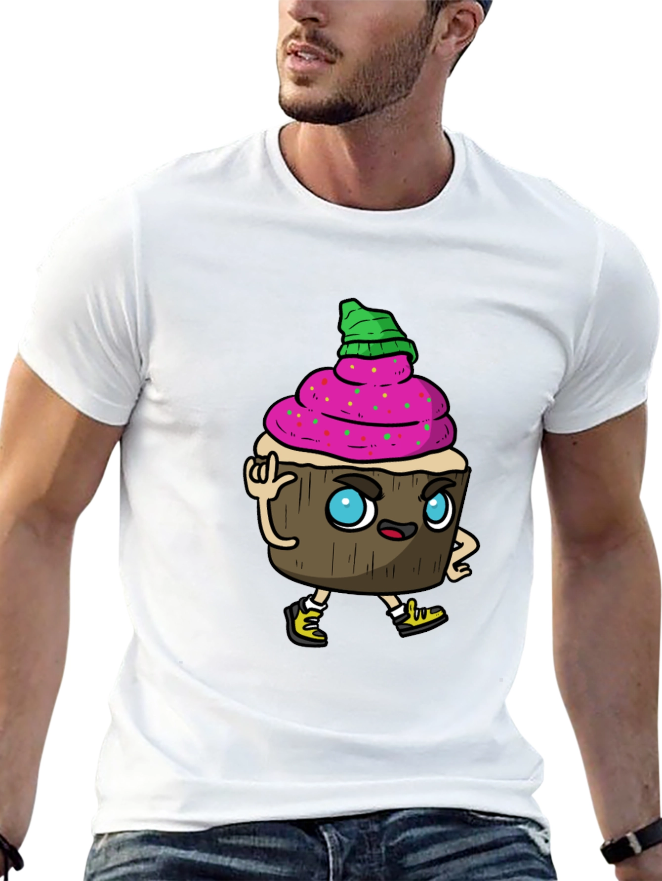 Cupcake Cartoon Graphic T-Shirt