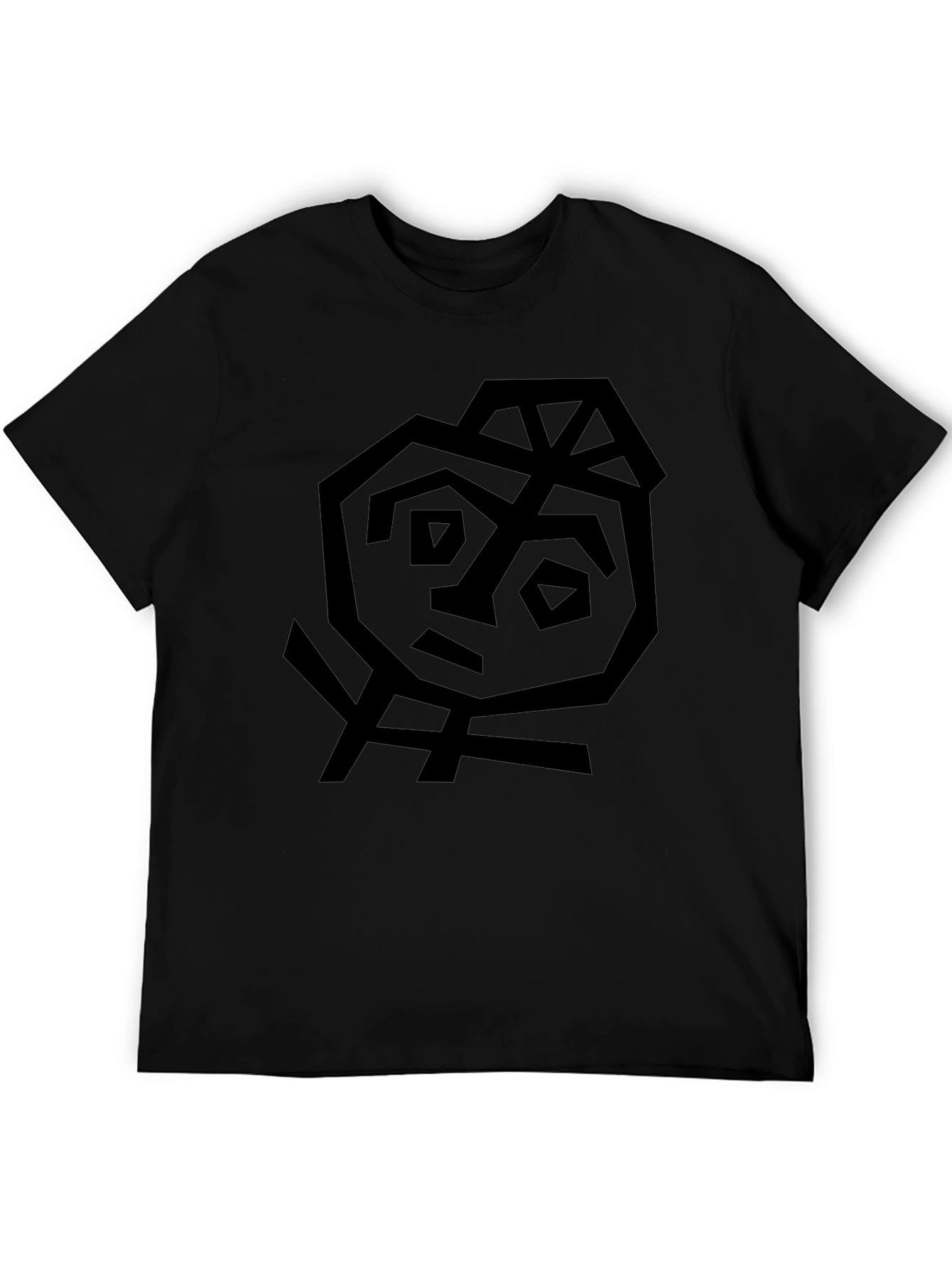Abstract Face Graphic Black T-Shirt
