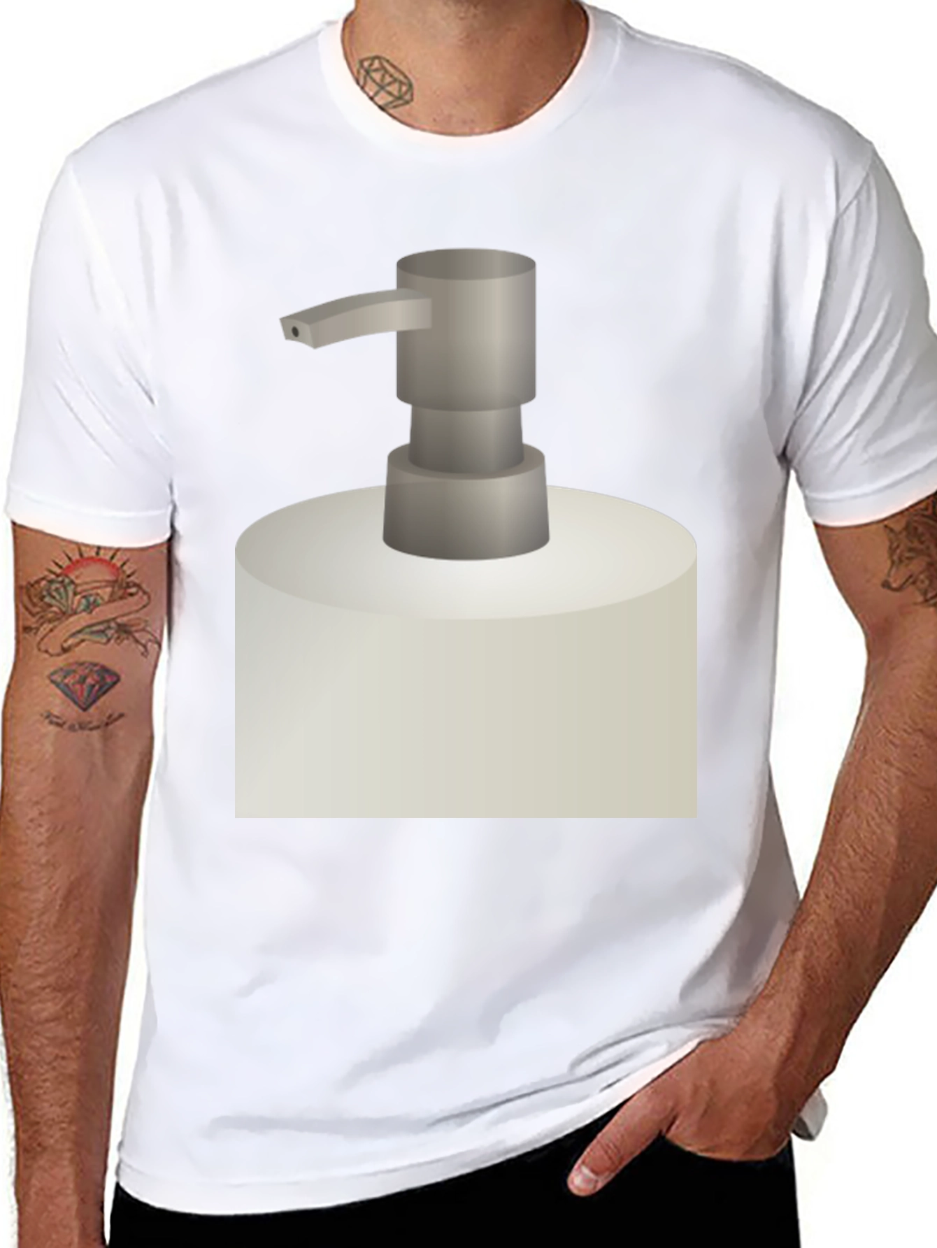 Novelty Soap Dispenser Graphic Tee - Black