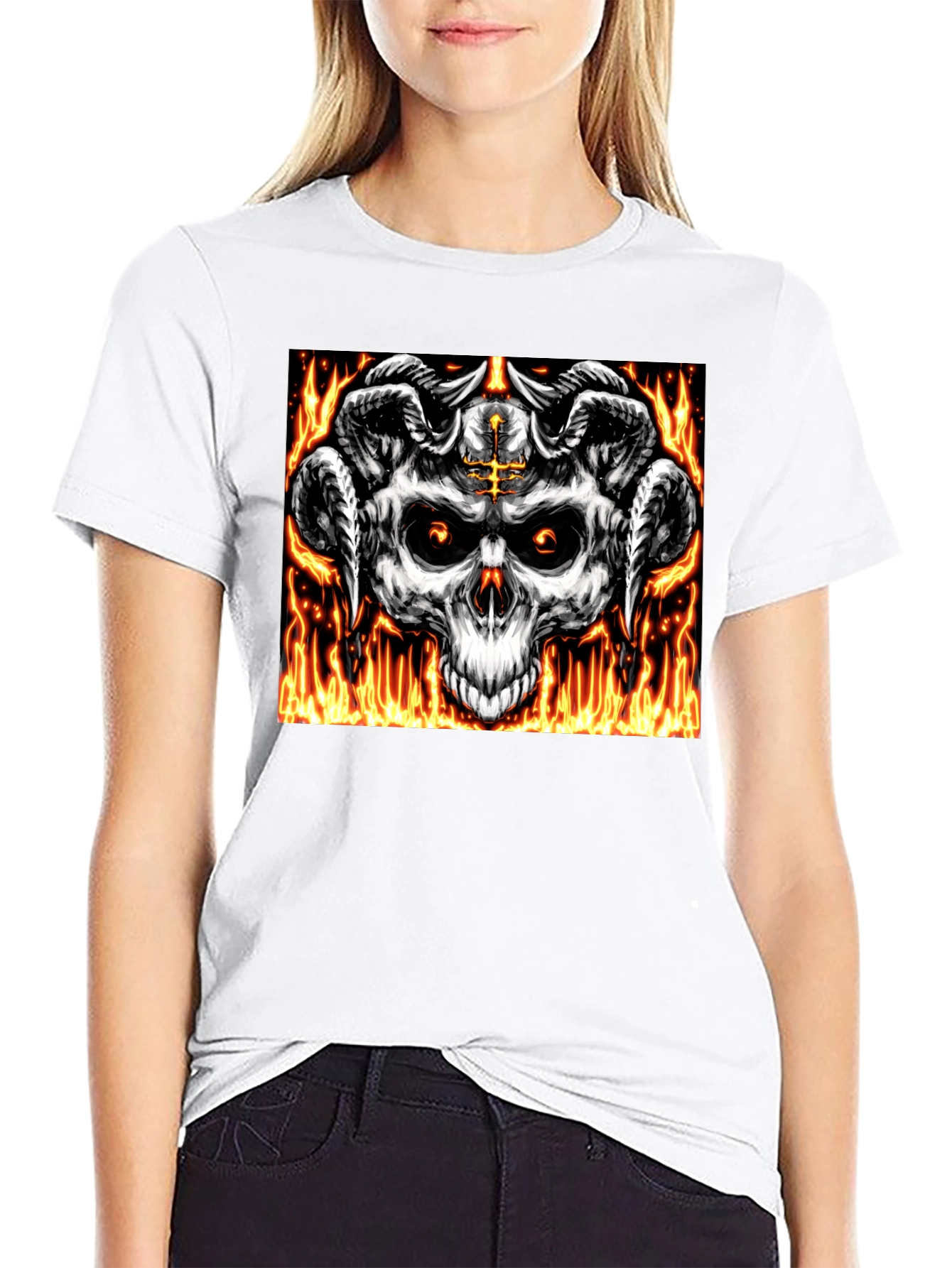 Skull & Horns Graphic Tee - Black T-Shirt