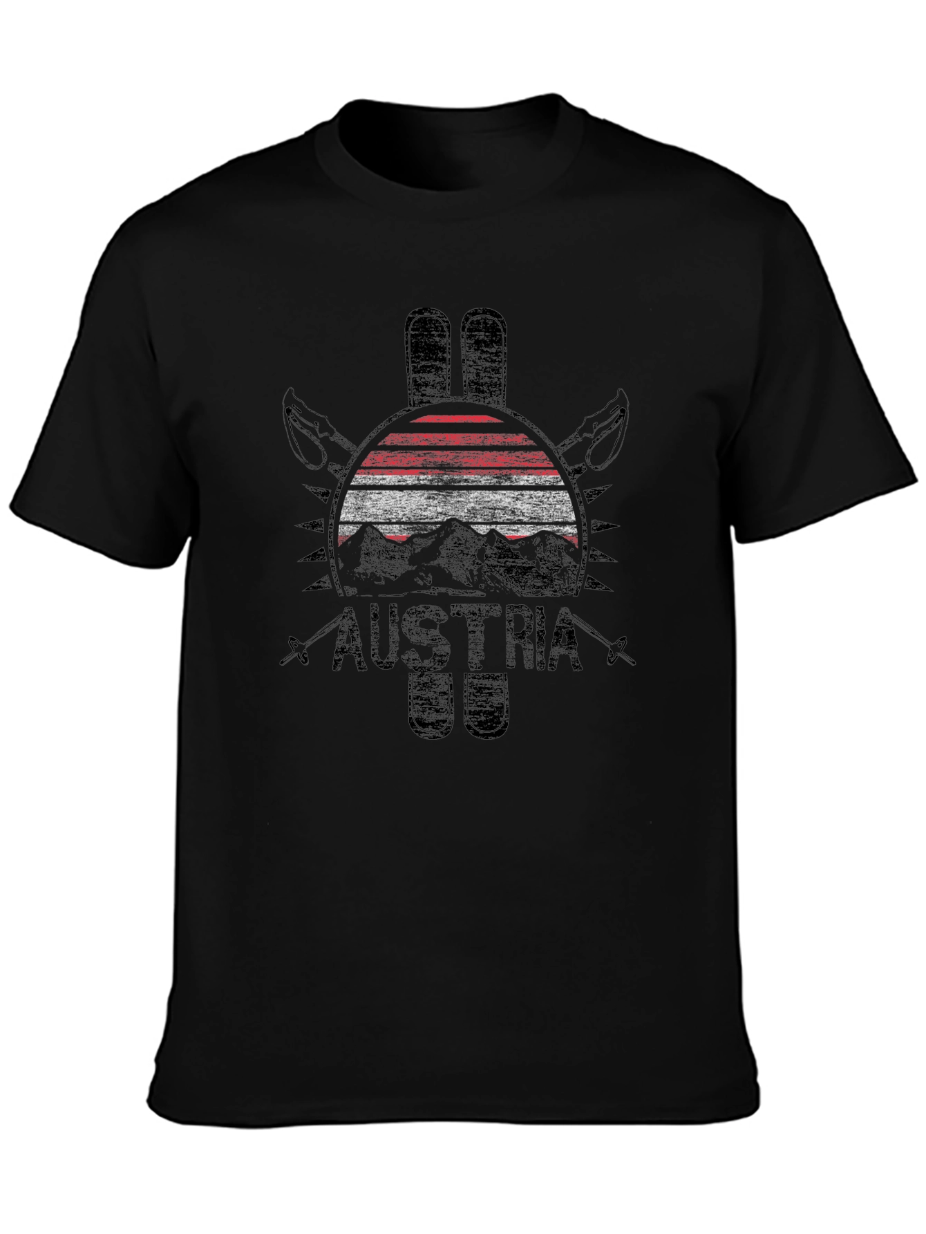 Austria Flag Ski Graphic T-Shirt