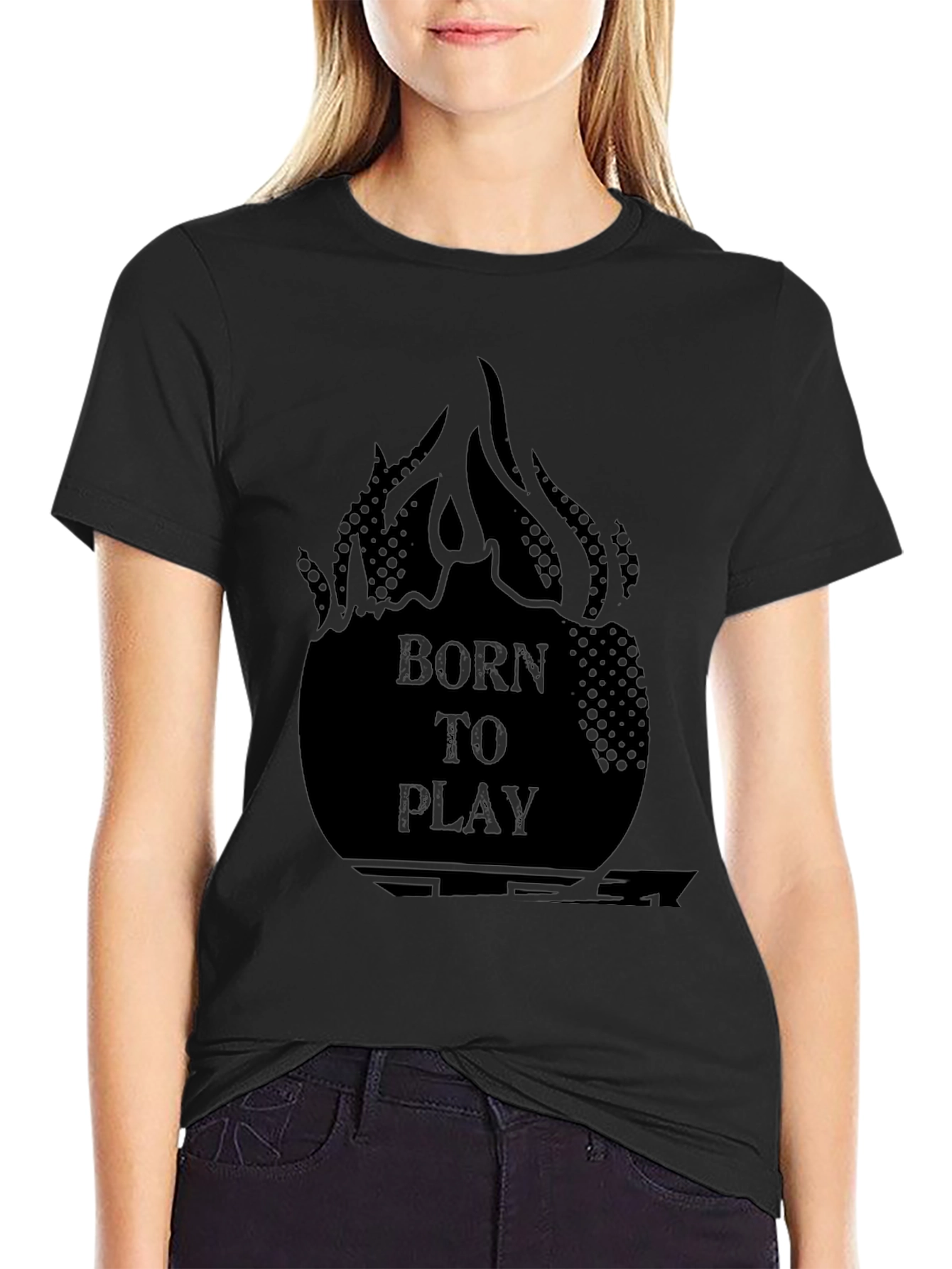 Born to Play Graphic Tee - Black