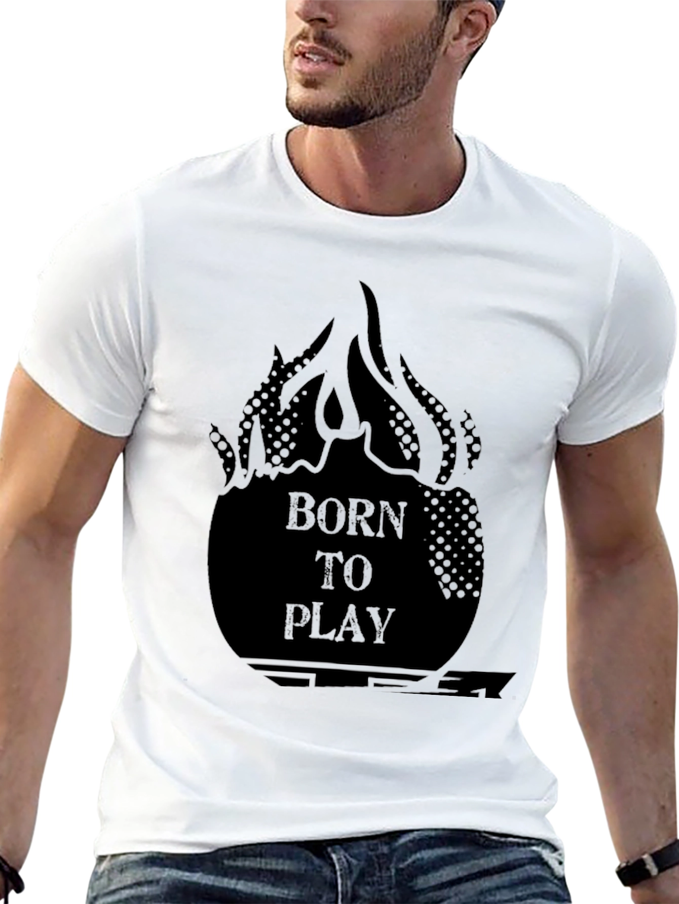Born to Play Graphic Tee - Black