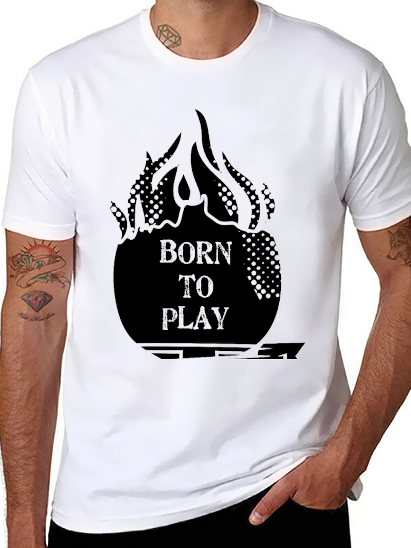 Born to Play Graphic Tee - Black