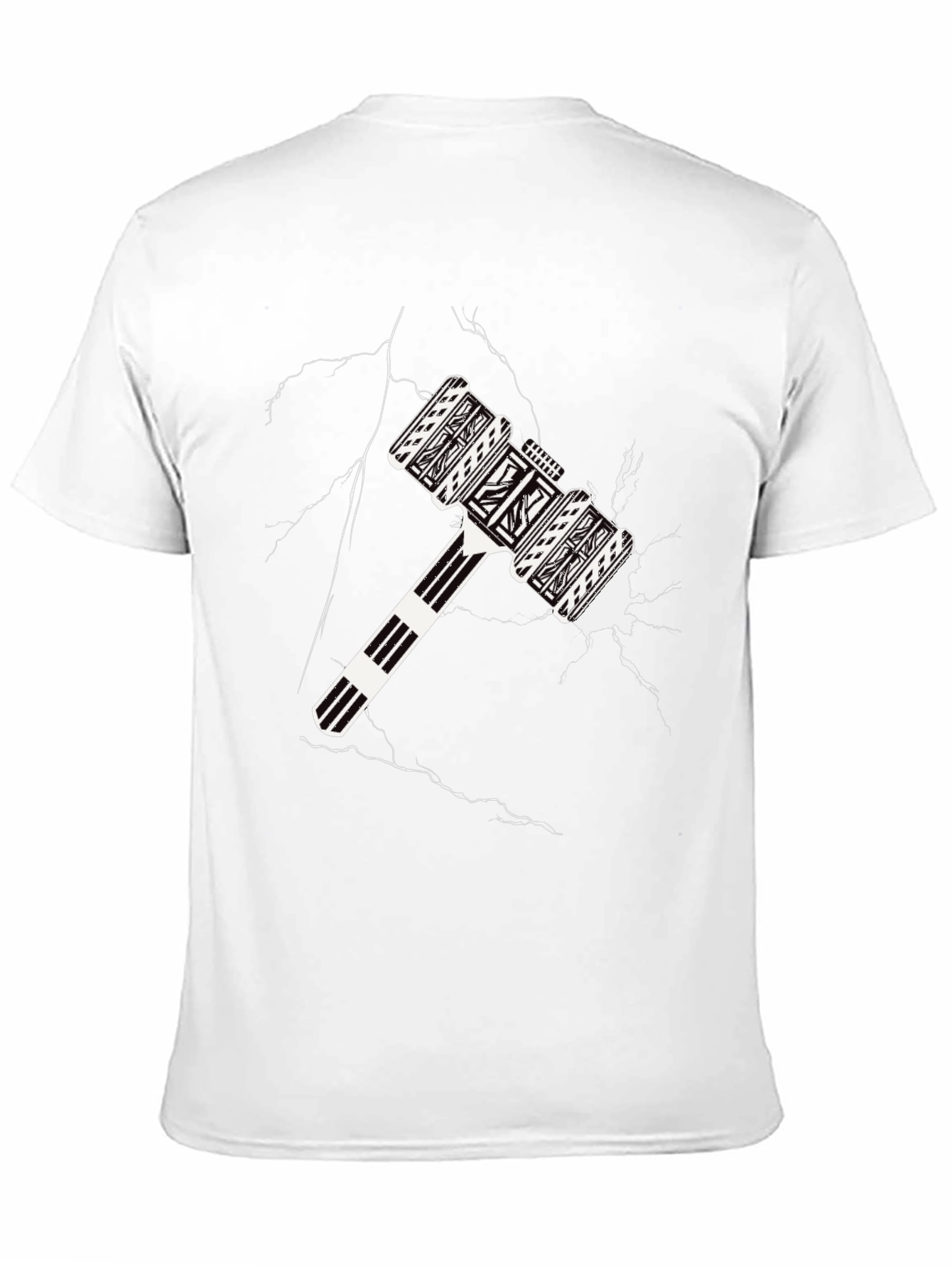 Abstract Mallet Graphic Tee - Cool Black T-Shirt