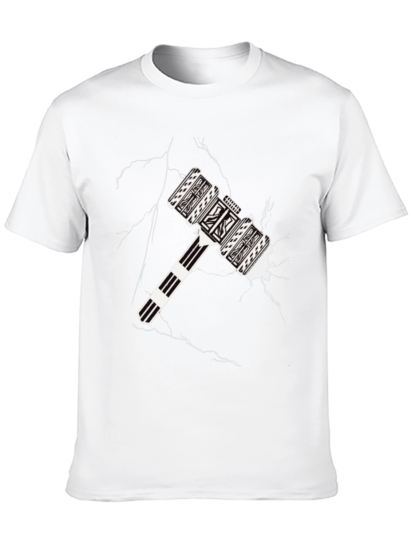 Abstract Mallet Graphic Tee - Cool Black T-Shirt