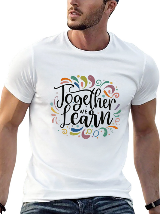 Together We Learn Graphic Tee - Black Cotton Blend