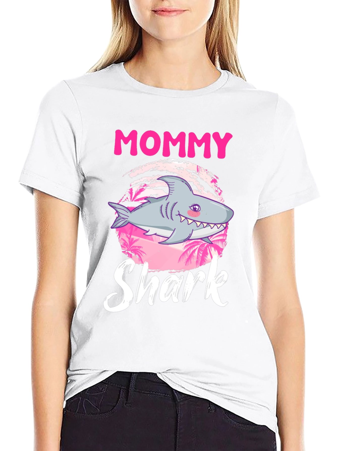 Mommy Shark Graphic Tee - Cute Shark Design
