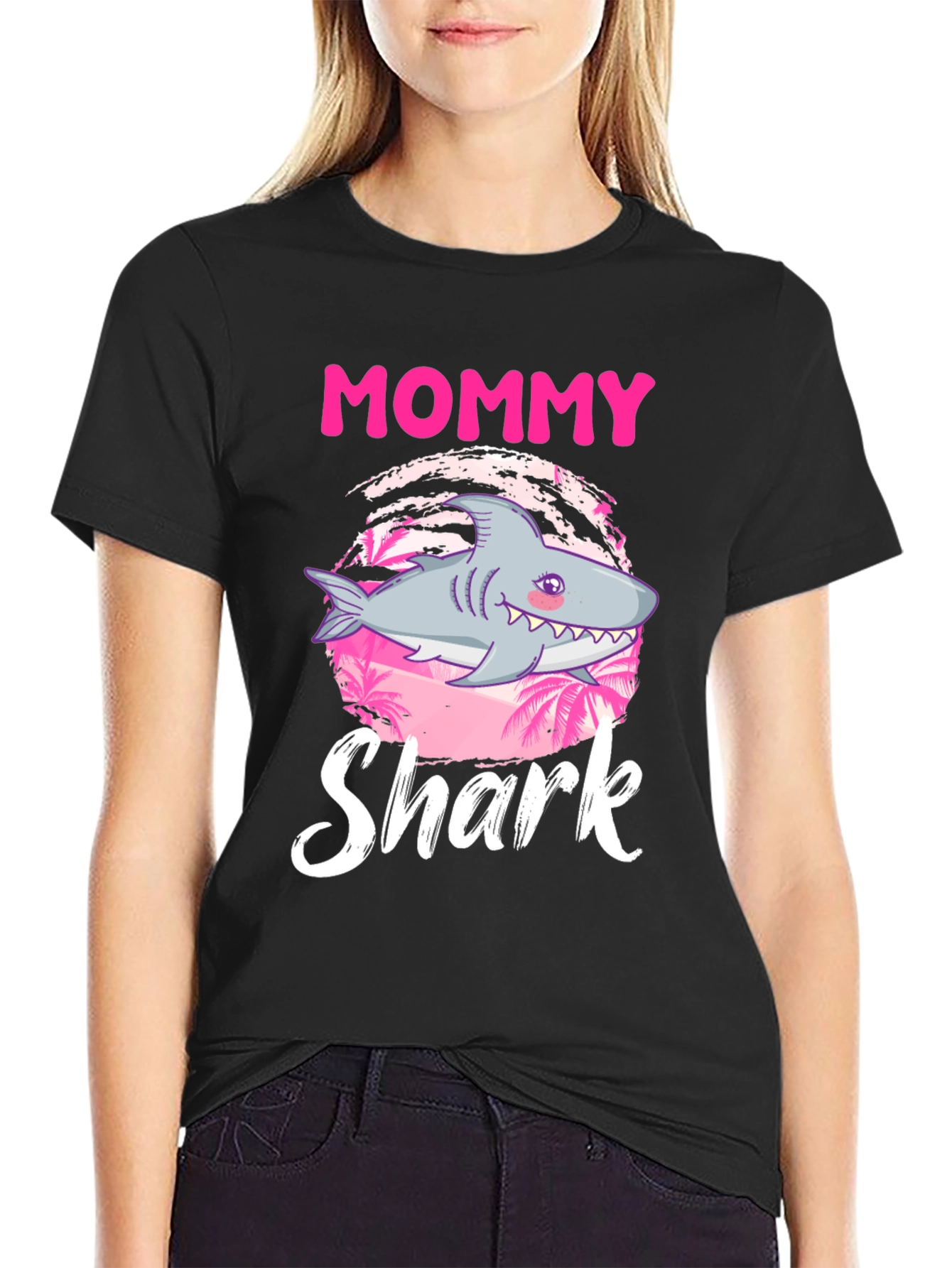 Mommy Shark Graphic Tee - Cute Shark Design