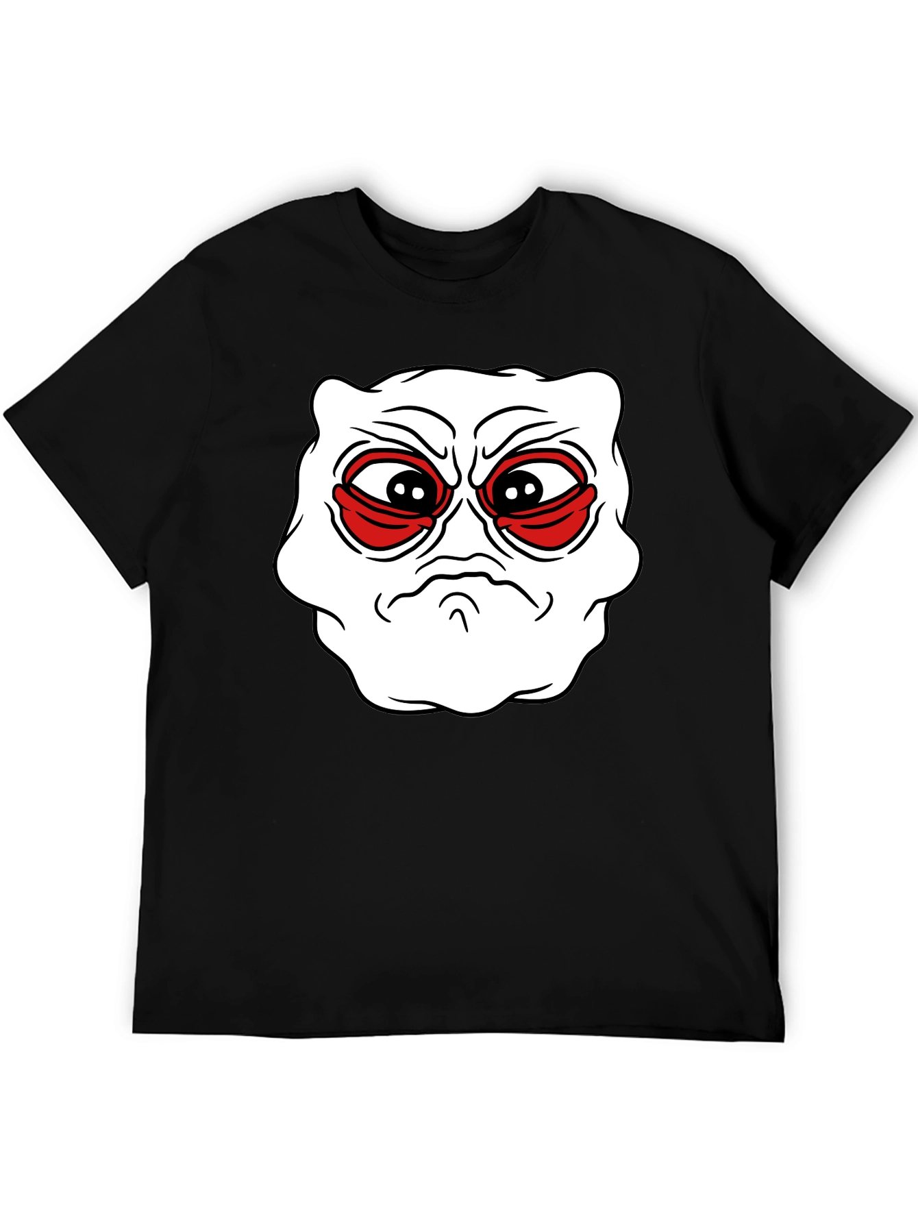 Grumpy Face Graphic Tee - Black