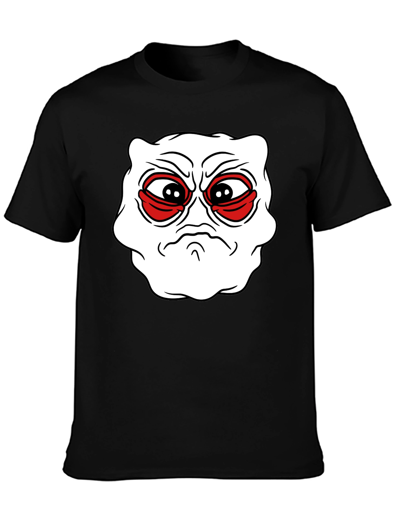 Grumpy Face Graphic Tee - Black