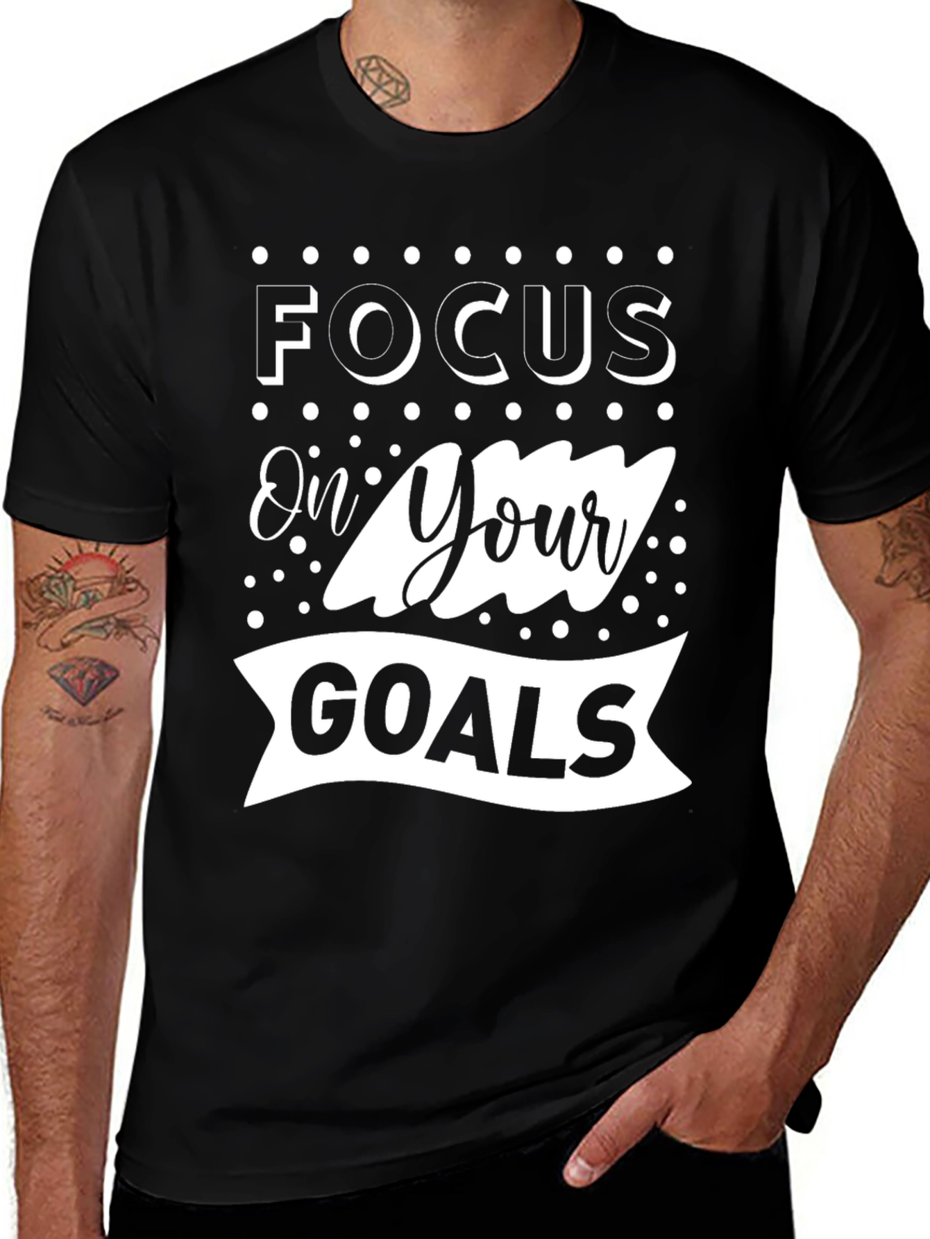 Focus On Your Goals Graphic Tee - Black
