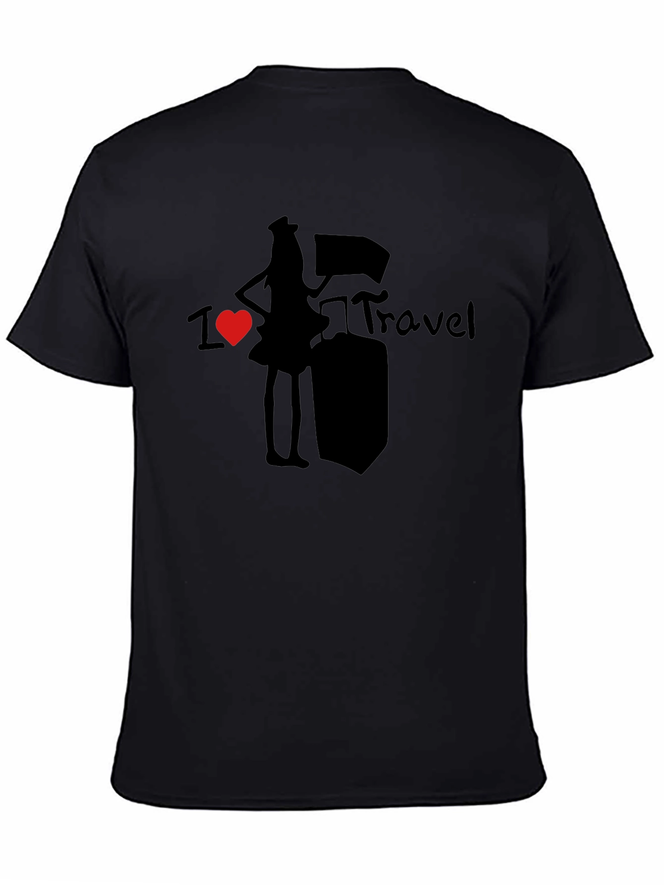 I Heart Travel Graphic T-Shirt - Unisex Black Tee
