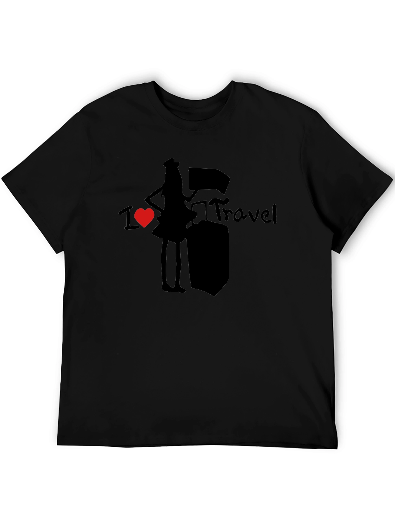 I Heart Travel Graphic T-Shirt - Unisex Black Tee