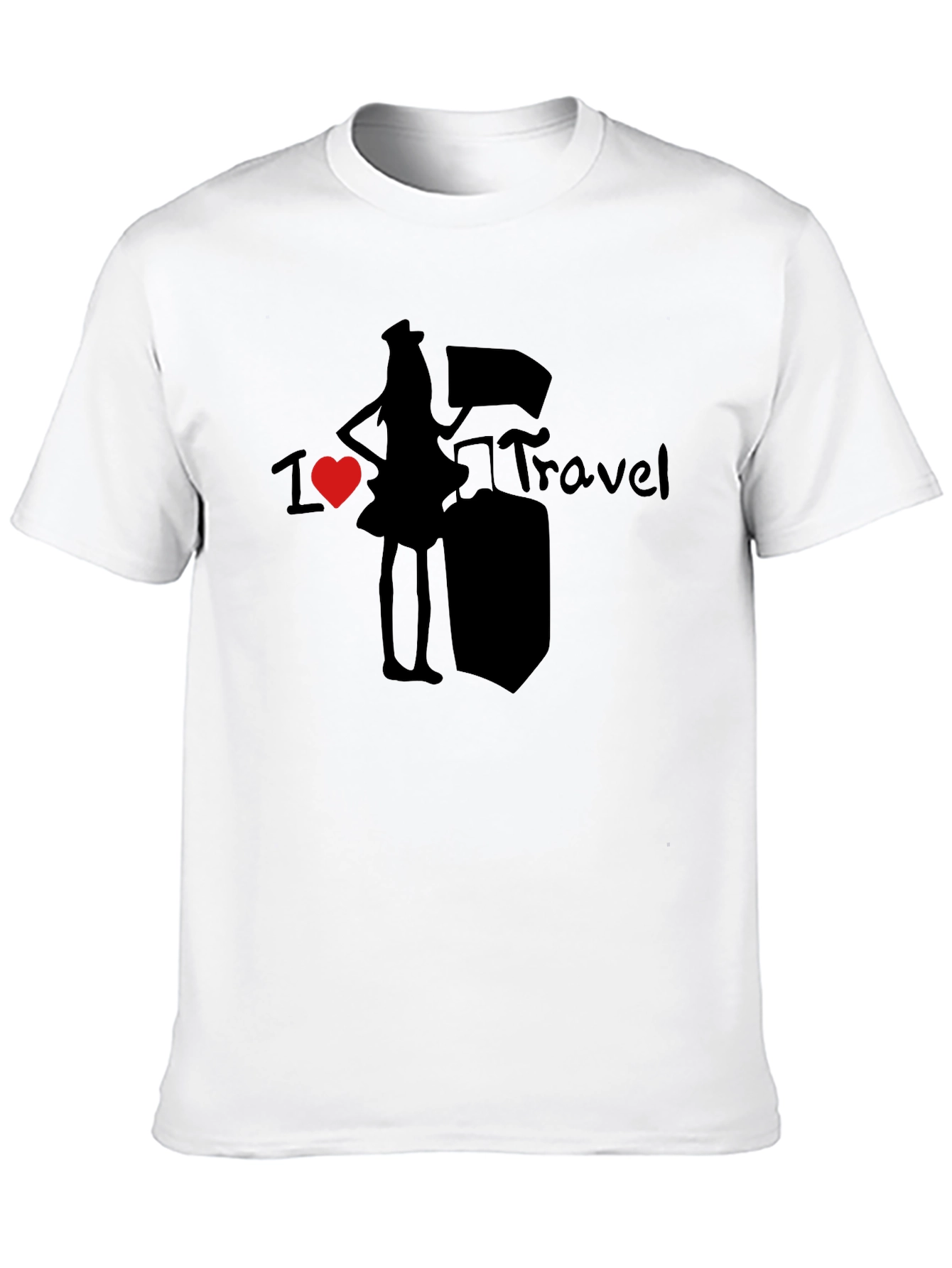 I Heart Travel Graphic T-Shirt - Unisex Black Tee