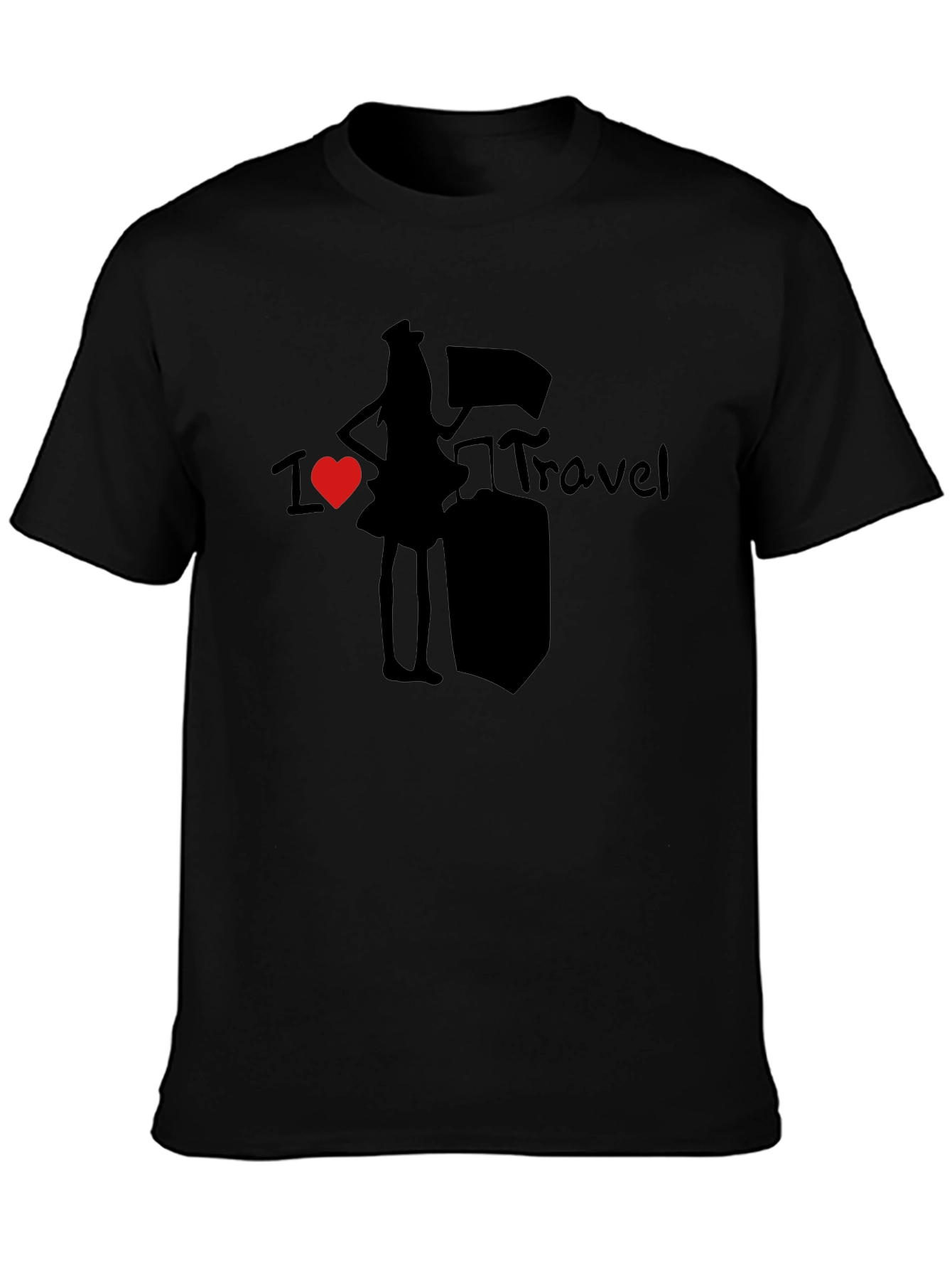 I Heart Travel Graphic T-Shirt - Unisex Black Tee