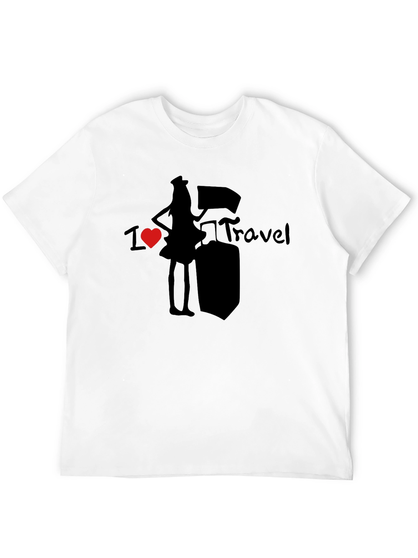 I Heart Travel Graphic T-Shirt - Unisex Black Tee