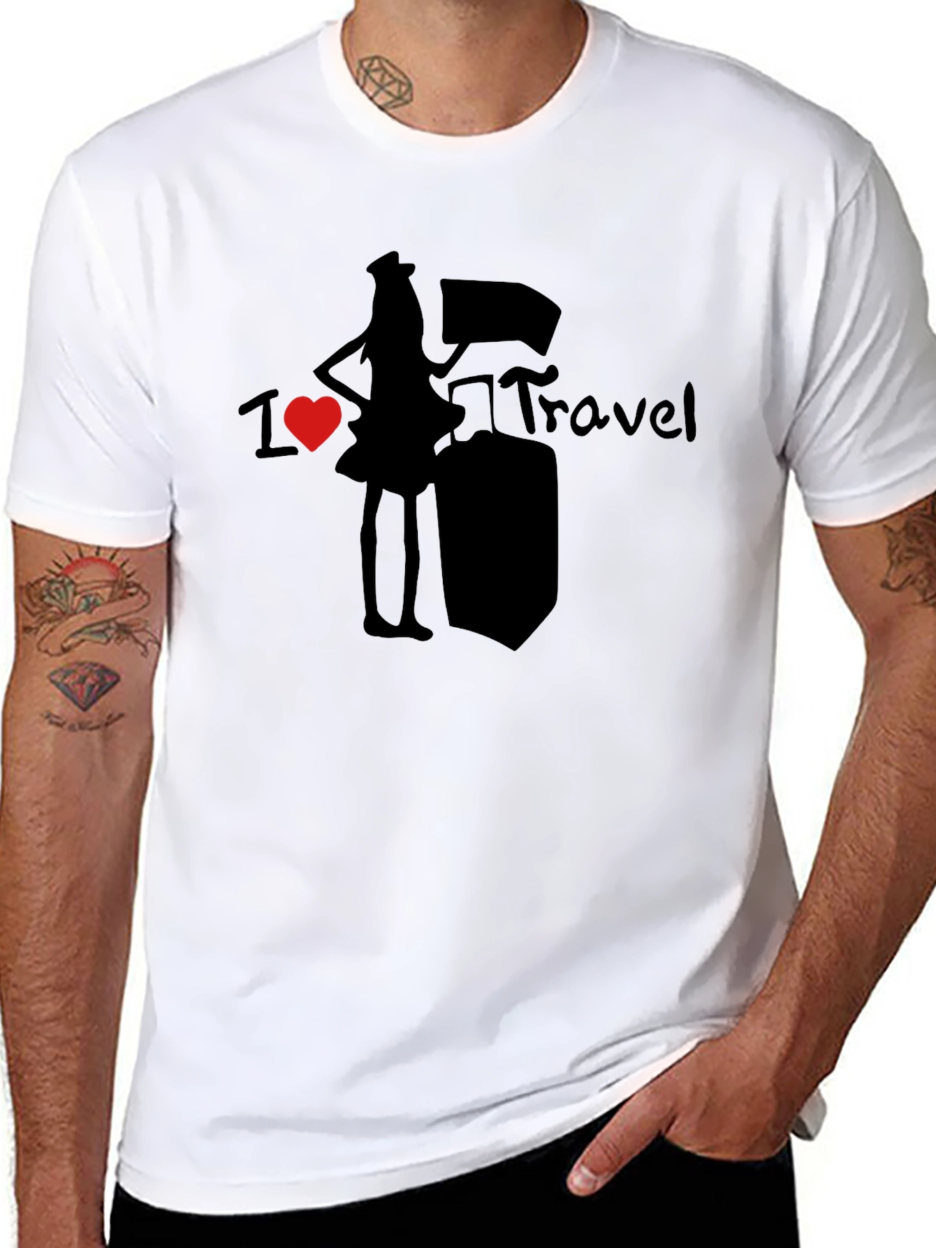 I Heart Travel Graphic T-Shirt - Unisex Black Tee