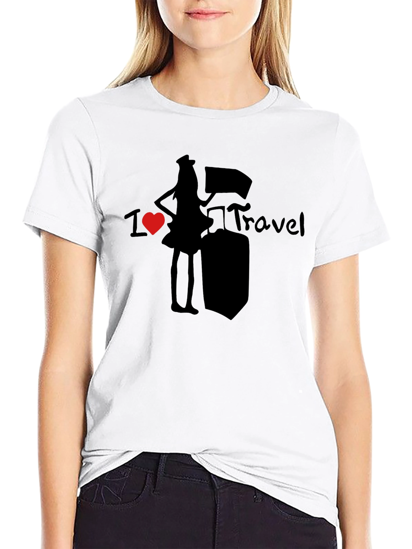 I Heart Travel Graphic T-Shirt - Unisex Black Tee