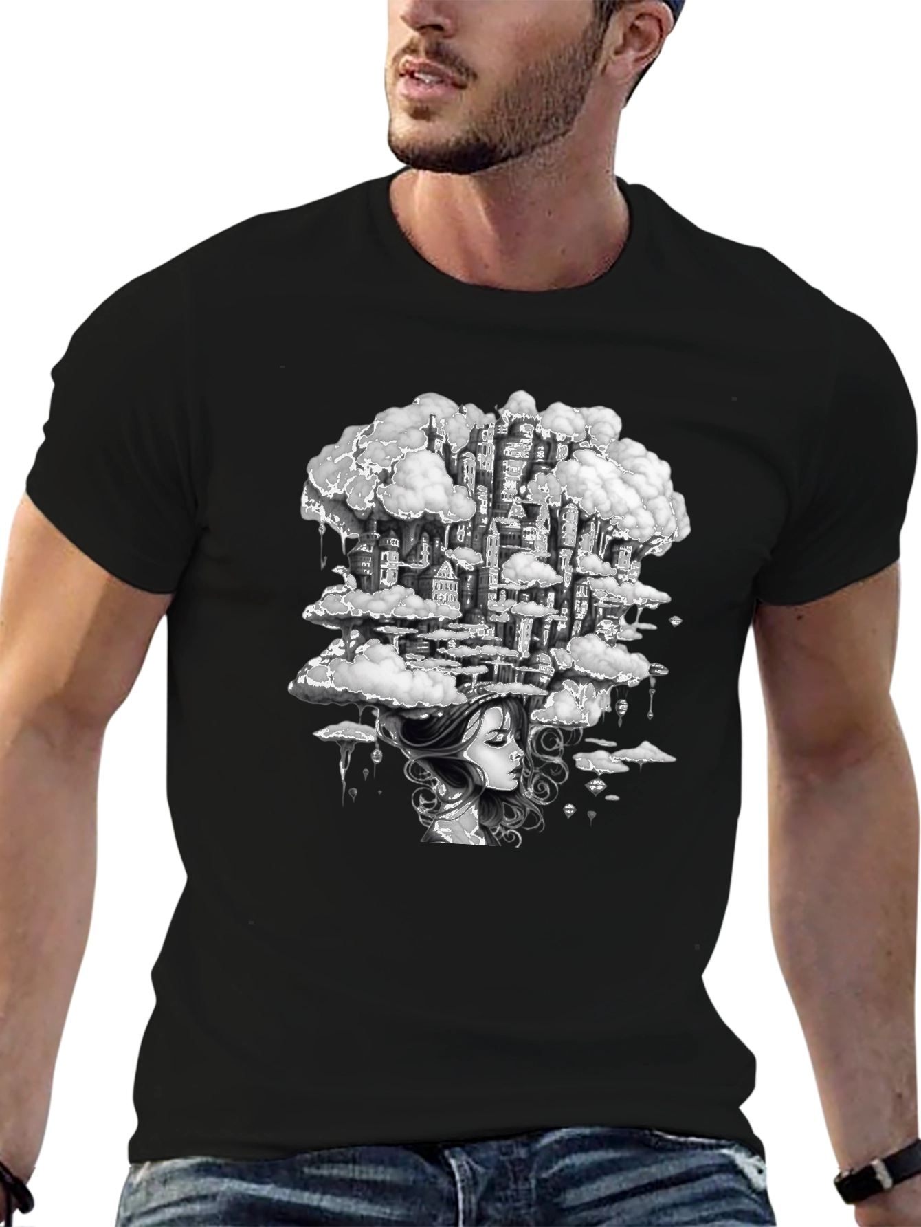 Dreamscape City Black Graphic Tee