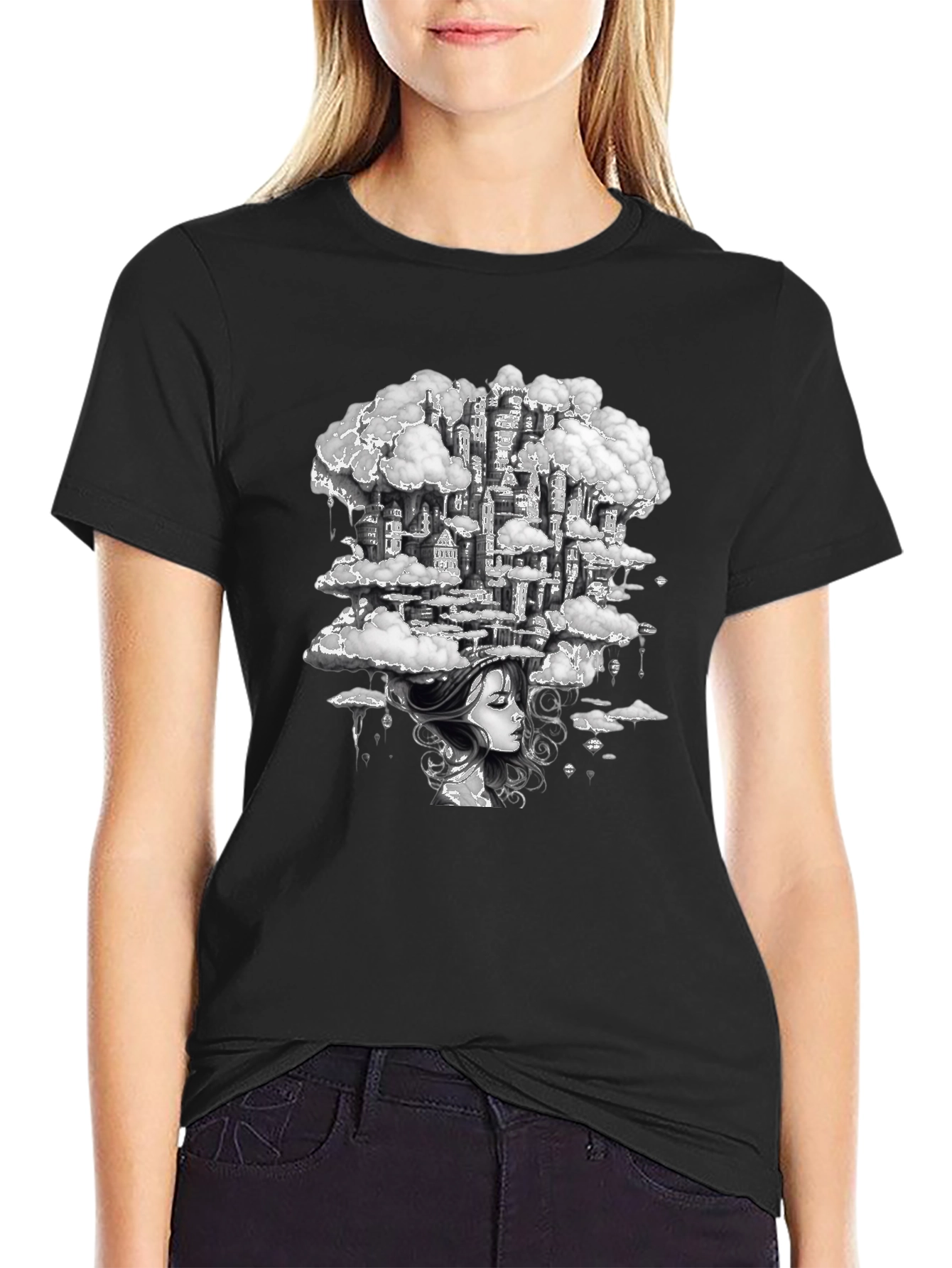 Dreamscape City Black Graphic Tee
