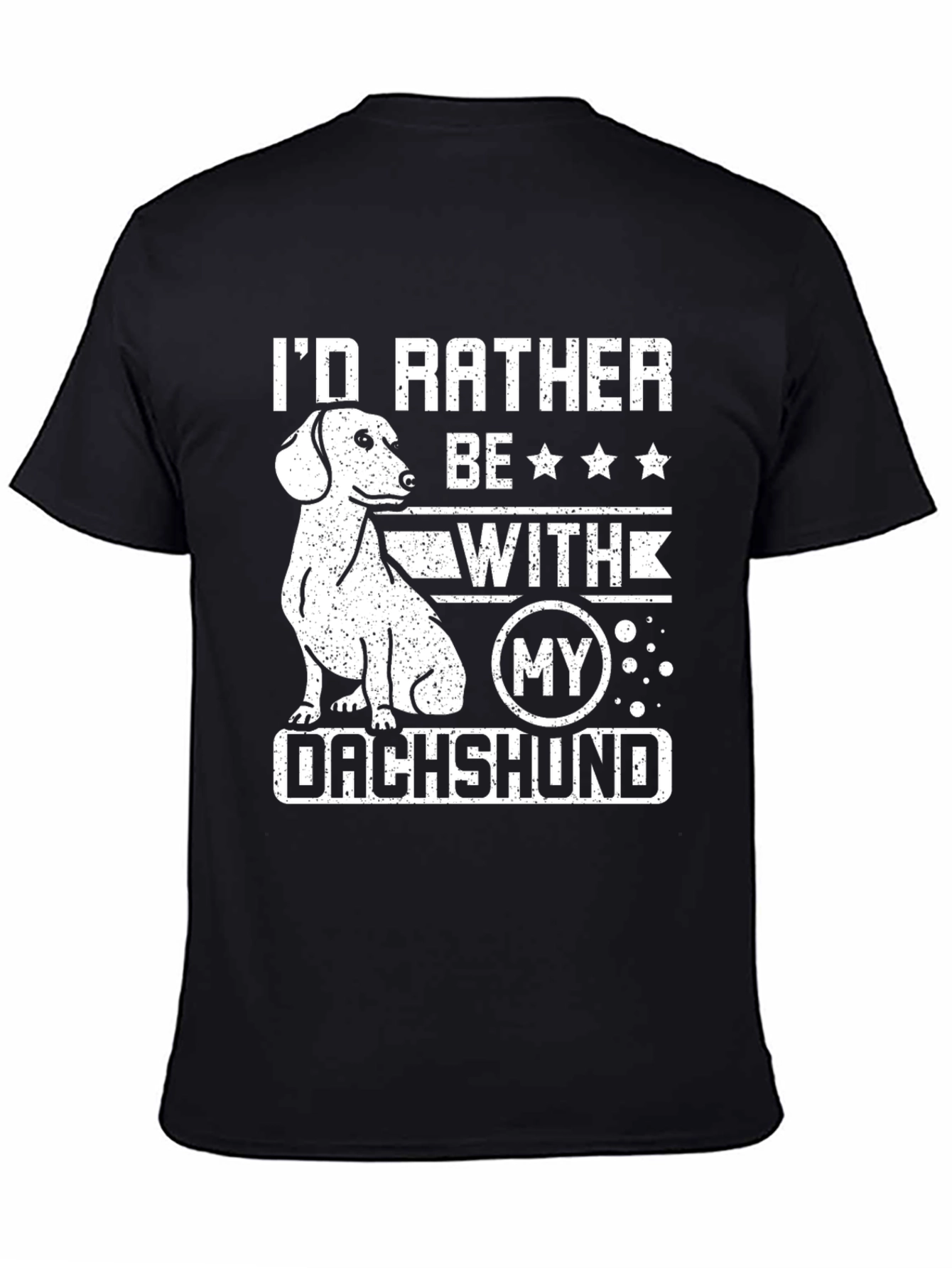 Dachshund Lover T-Shirt Id Rather Be With My Dog