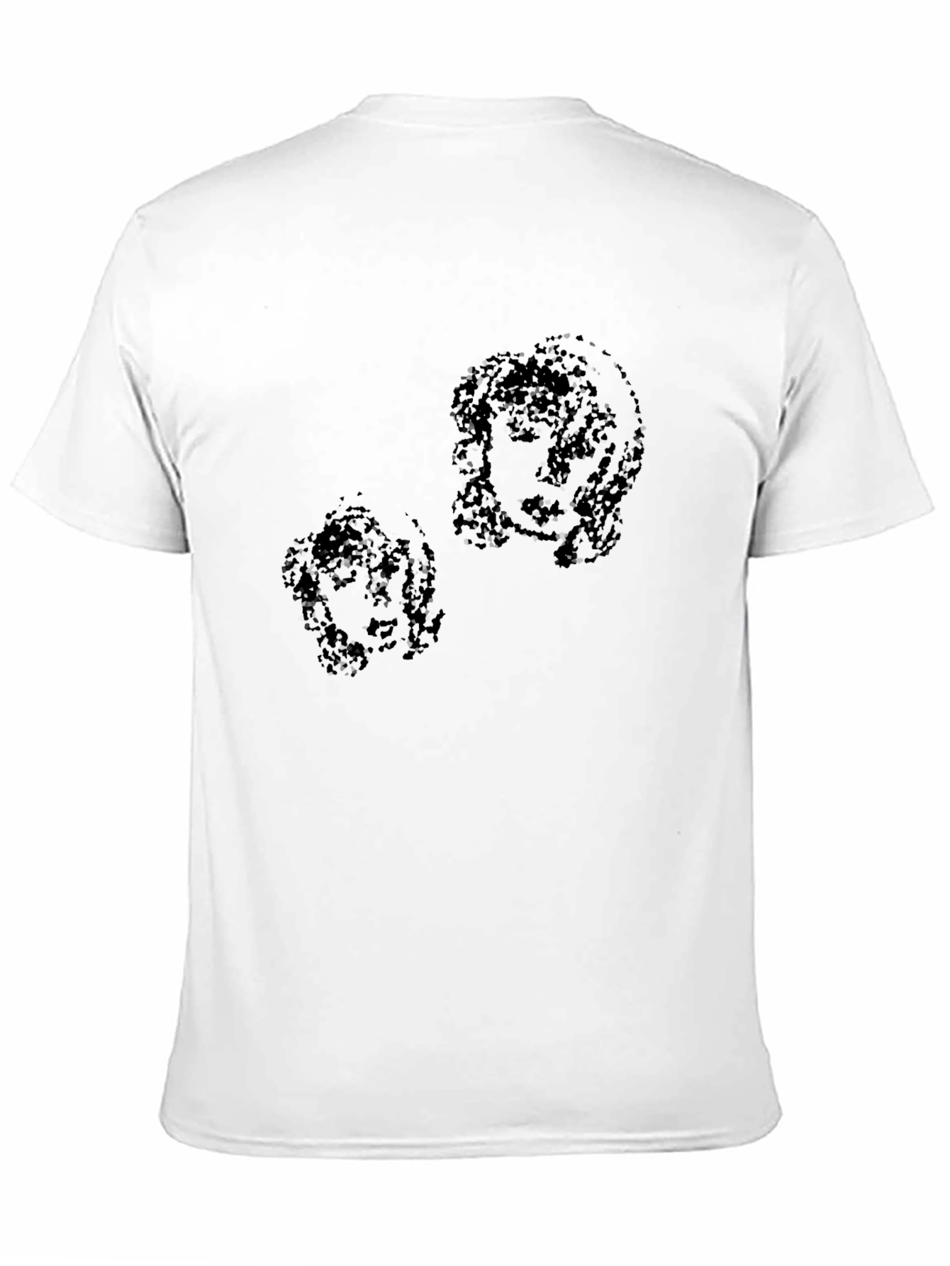 Abstract Portrait Print Black T-Shirt