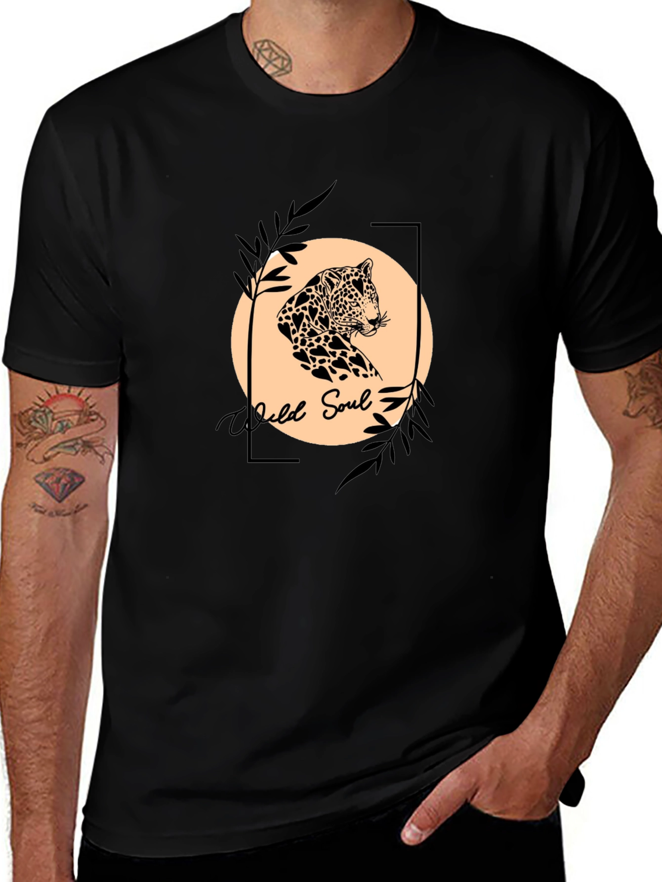 Wild Soul Graphic Tee - Leopard Print Design