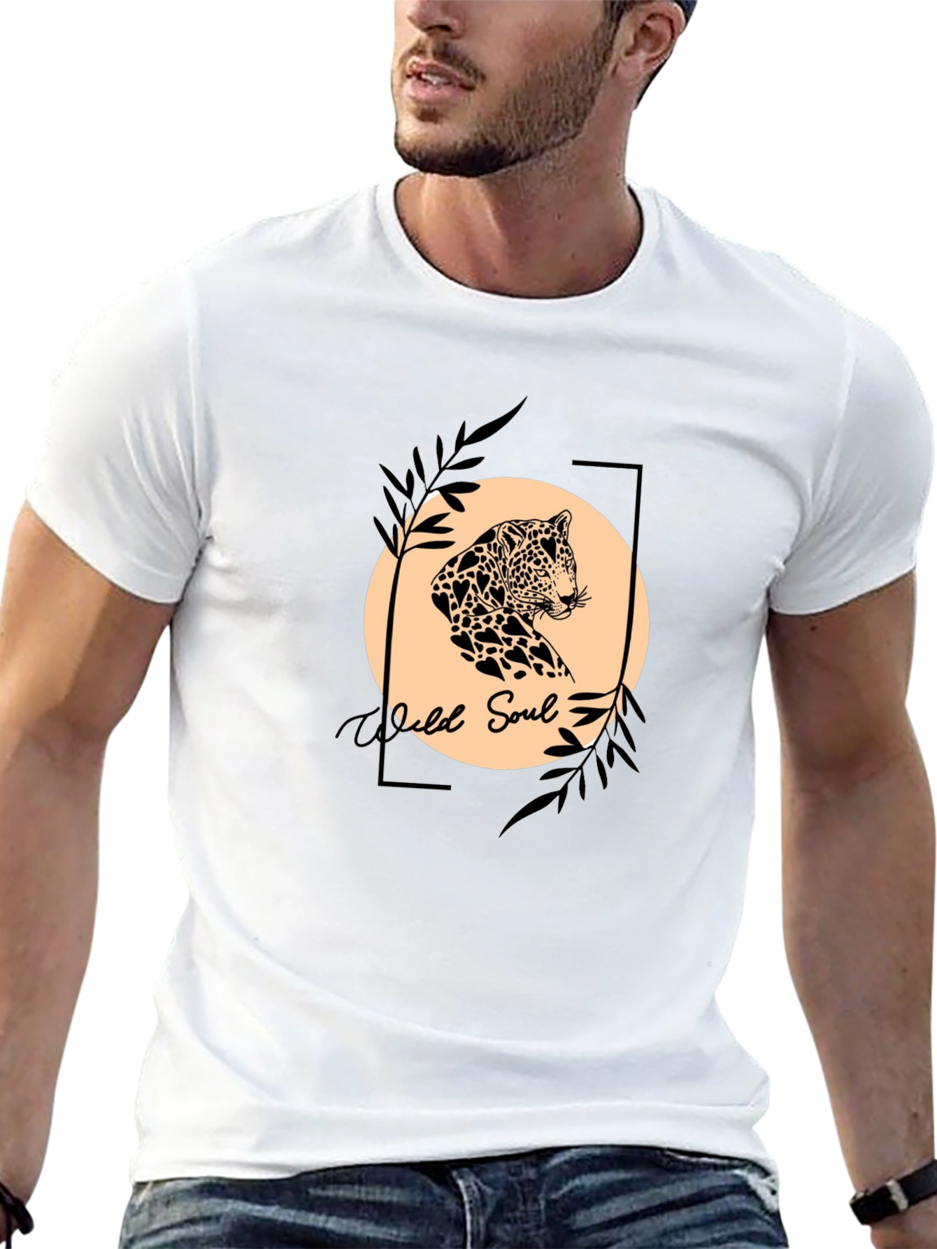 Wild Soul Graphic Tee - Leopard Print Design