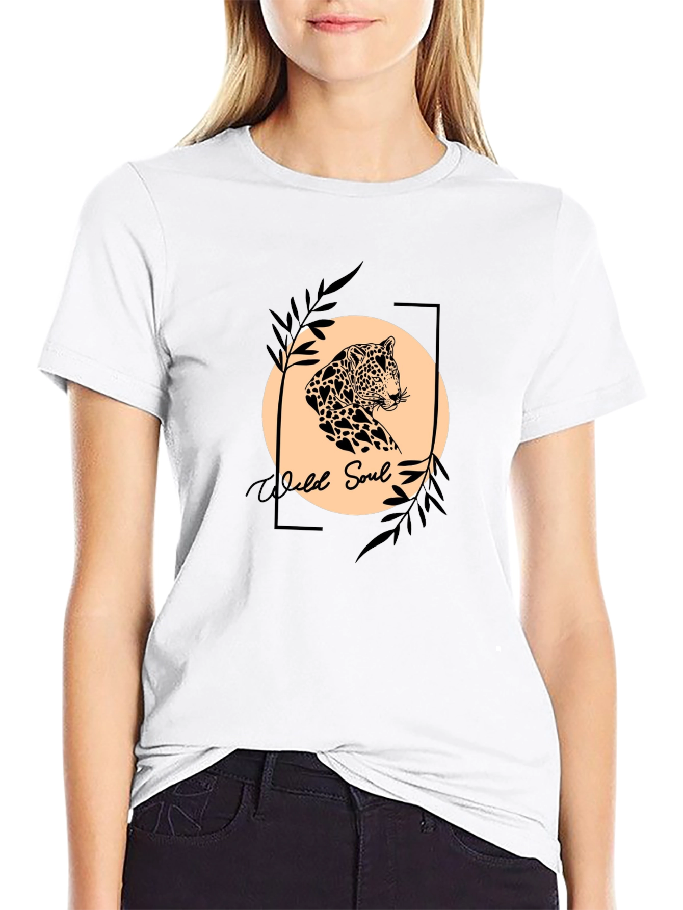 Wild Soul Graphic Tee - Leopard Print Design