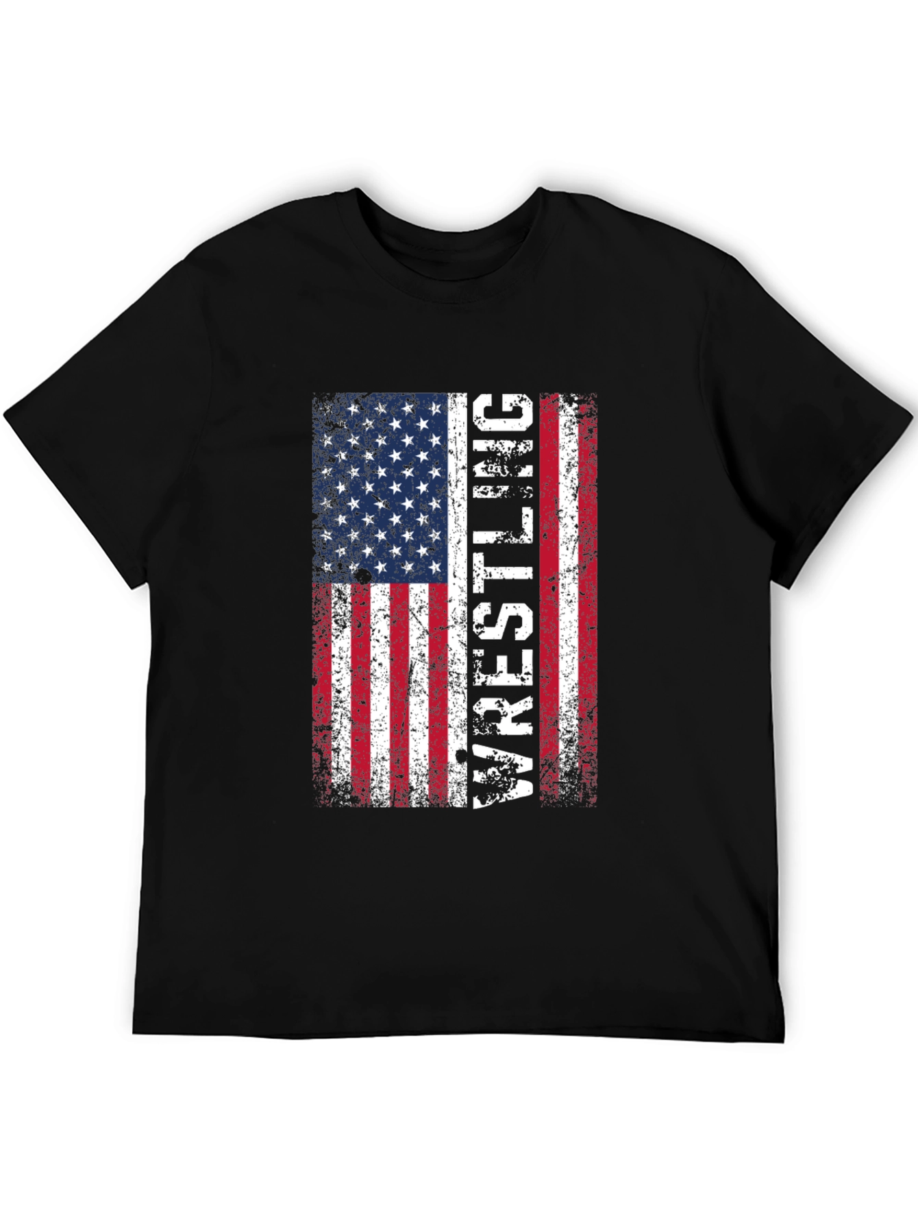Wrestling USA Flag T-Shirt - Patriotic Sports Tee
