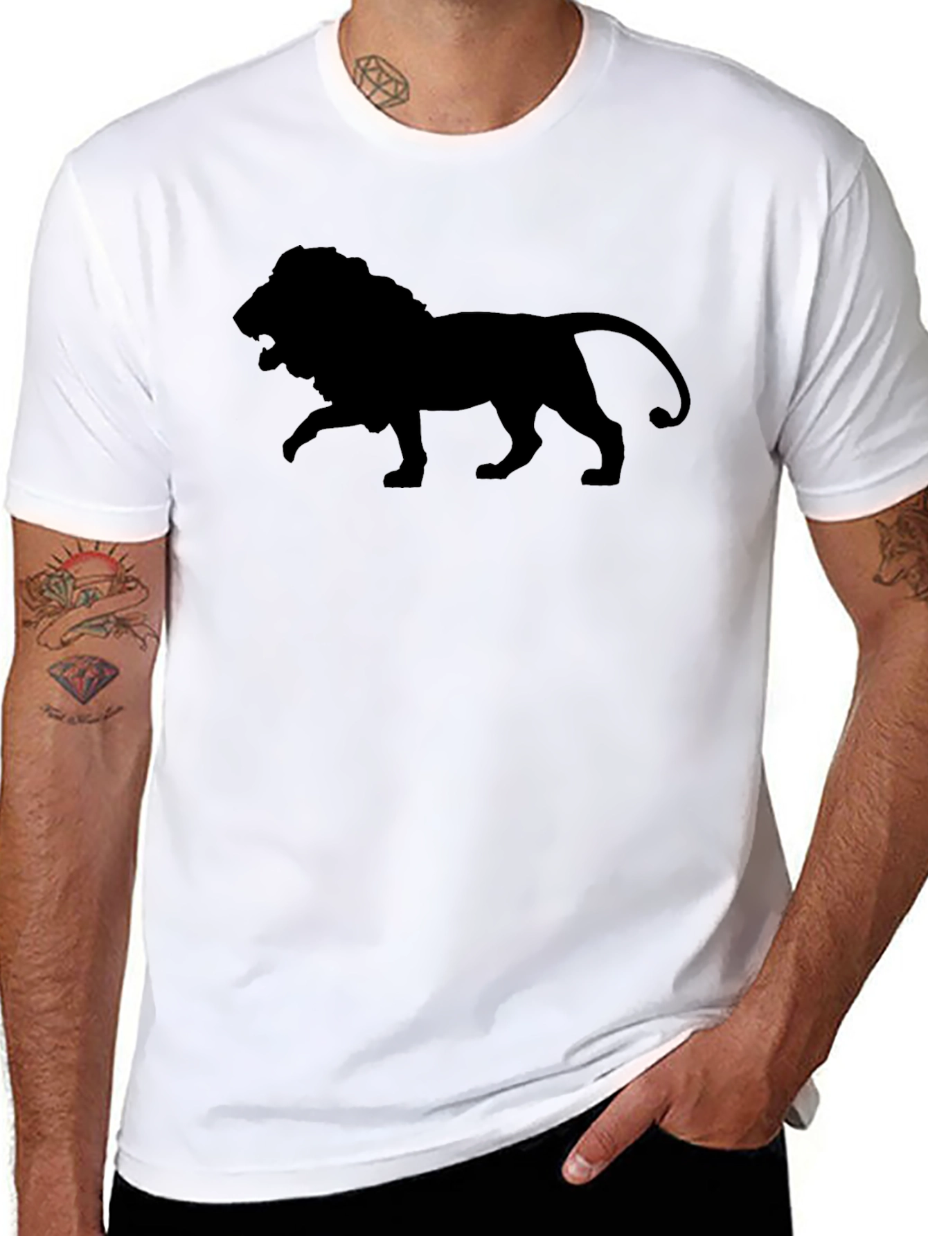 Lion Silhouette Black T-Shirt