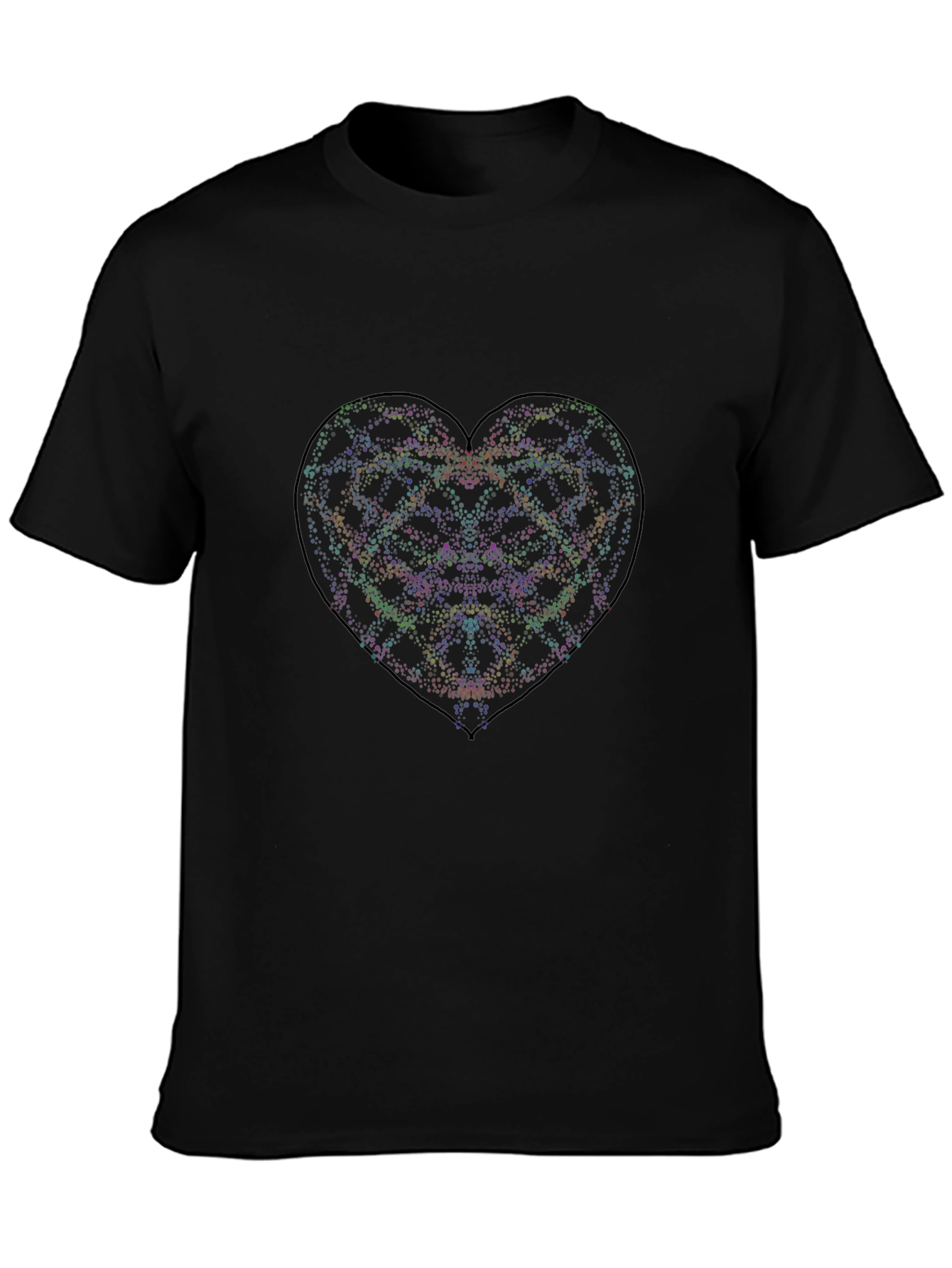 Heart Galaxy Graphic Tee - Stylish Black T-Shirt