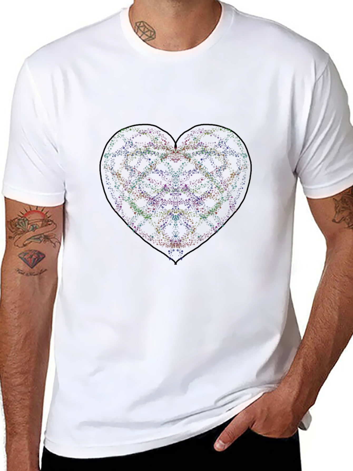 Heart Galaxy Graphic Tee - Stylish Black T-Shirt