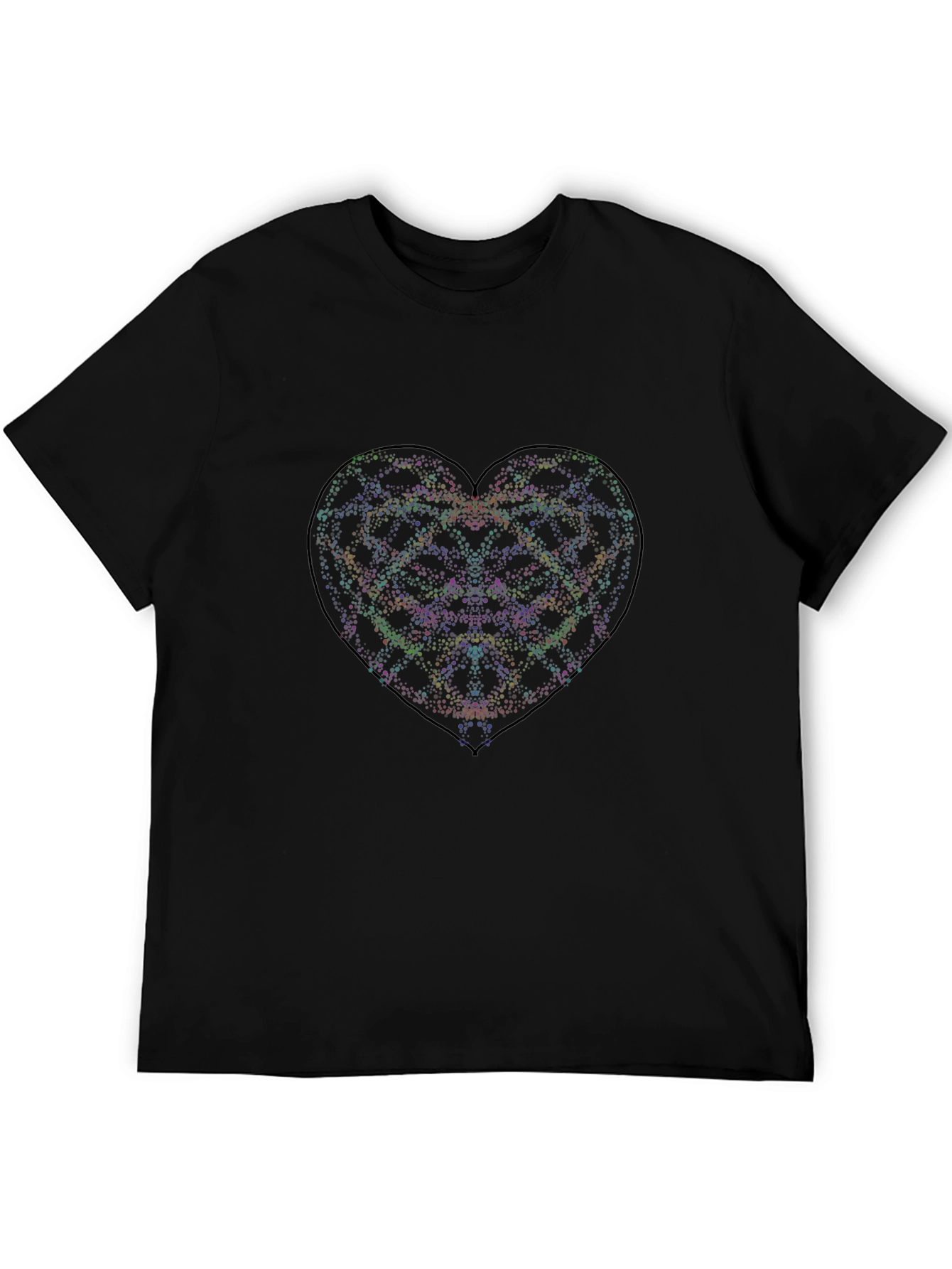 Heart Galaxy Graphic Tee - Stylish Black T-Shirt