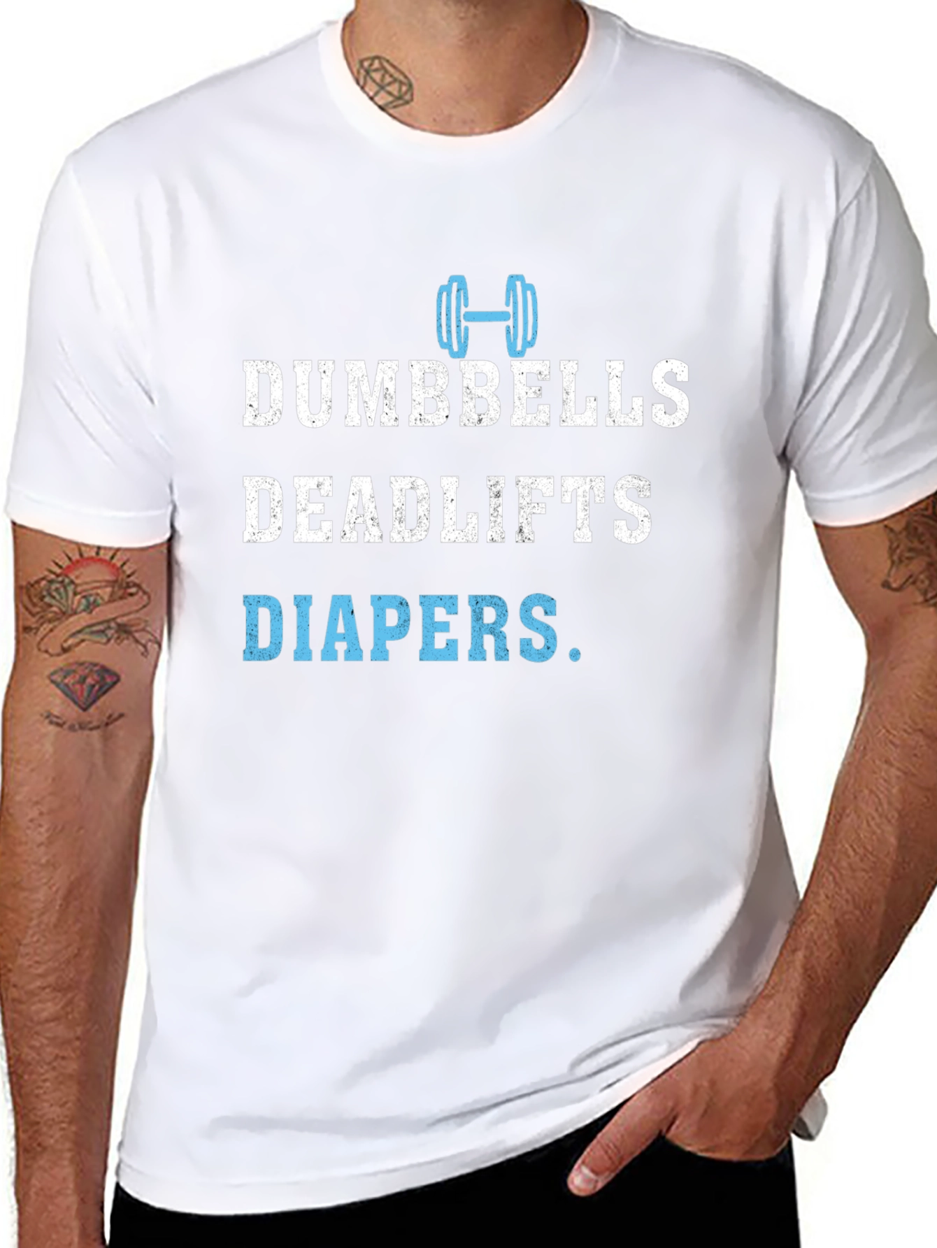 Dumbbells Deadlifts Diapers Mens T-Shirt