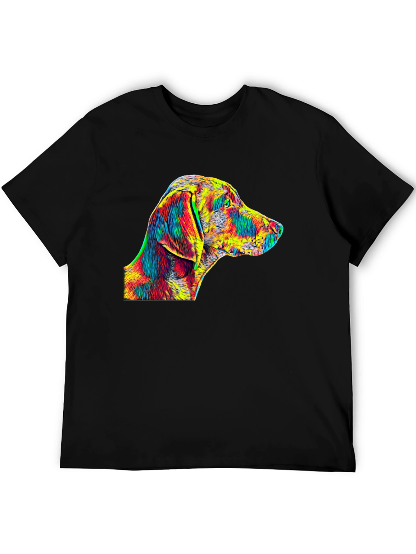 Vibrant Dog Art Black T-Shirt